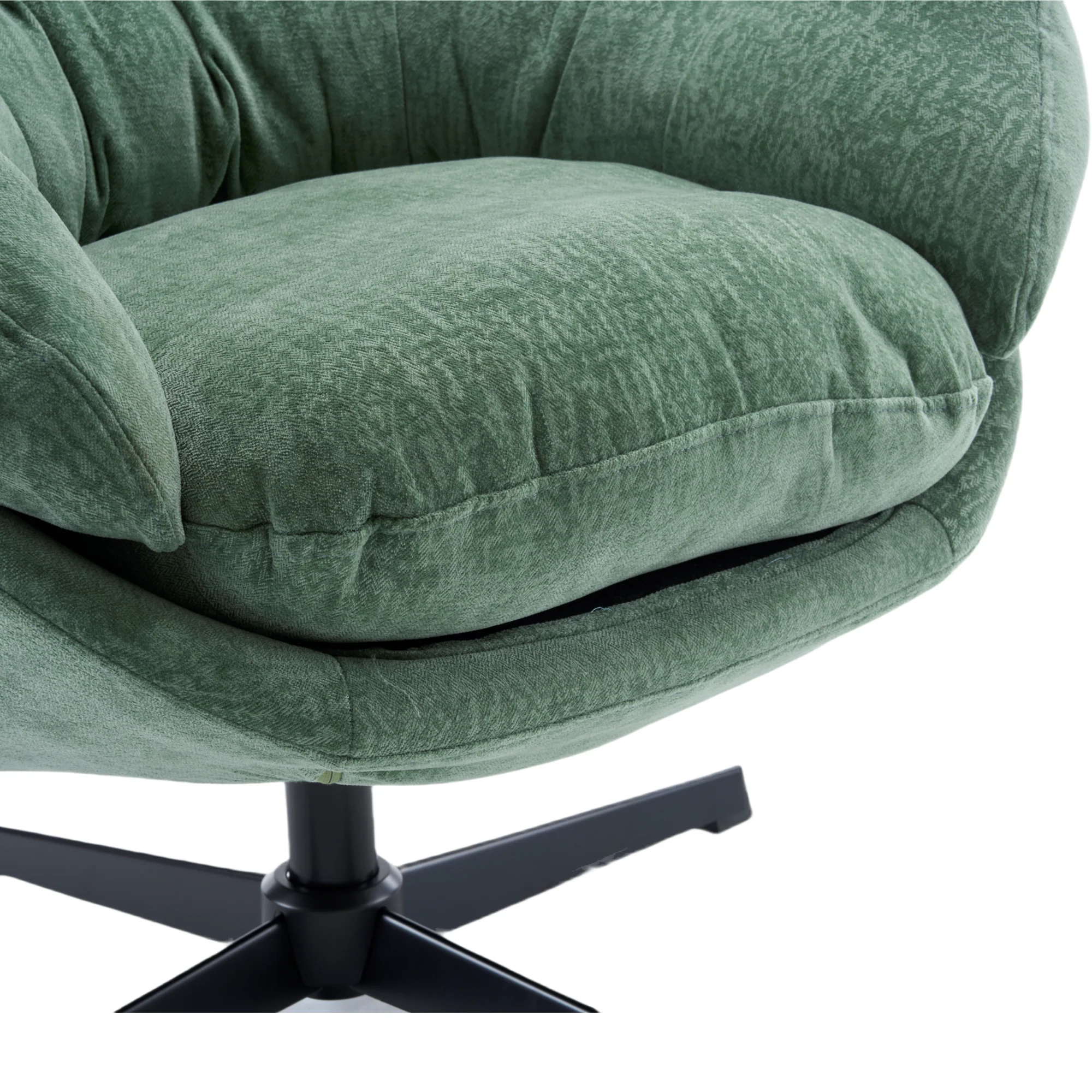 Olevate Chenille Upholstered 360 degree Swivel Arm Chair, Metal Cross-shape legs - furnishings