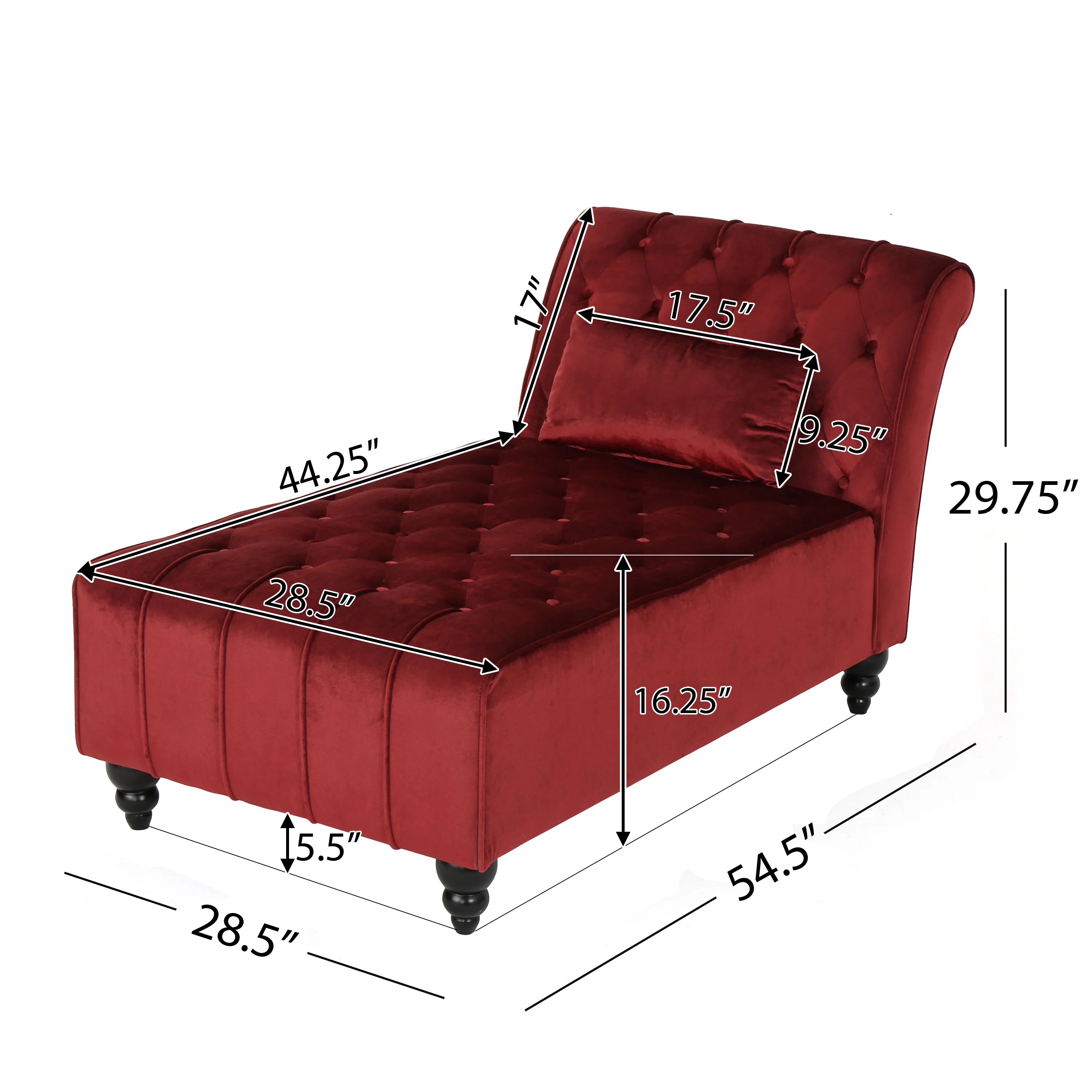 Rafaela Tufted Velvet Chaise Lounge - furnishings