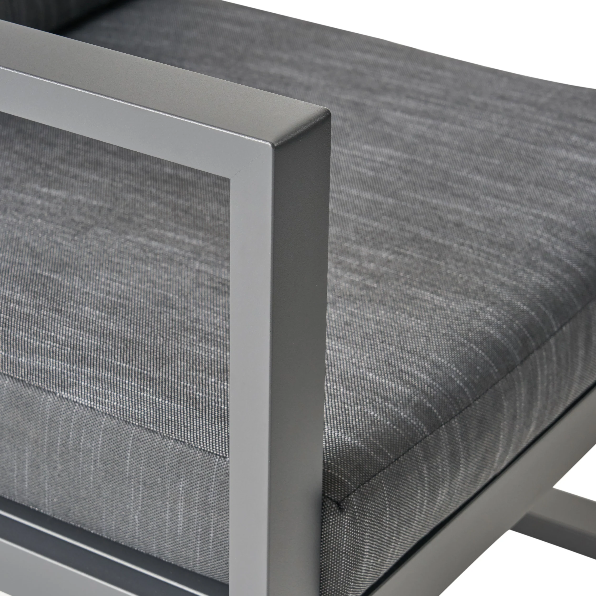 Dolan Outdoor Aluminum 6 Seater Sofa Set, Black and Dark Gray - furnishings