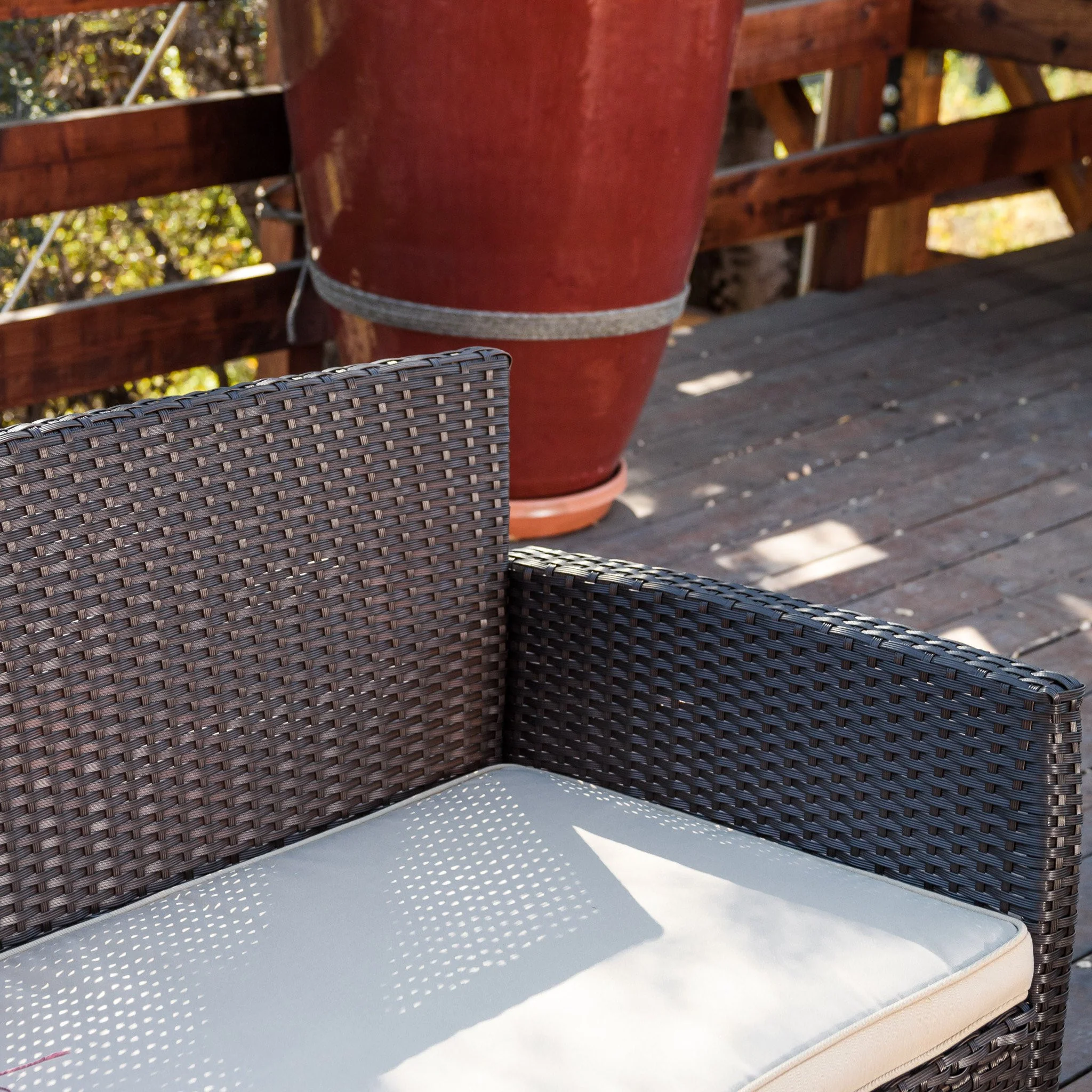 Clearwater Outdoor 4pc Brown Wicker Sofa Set - furnishings