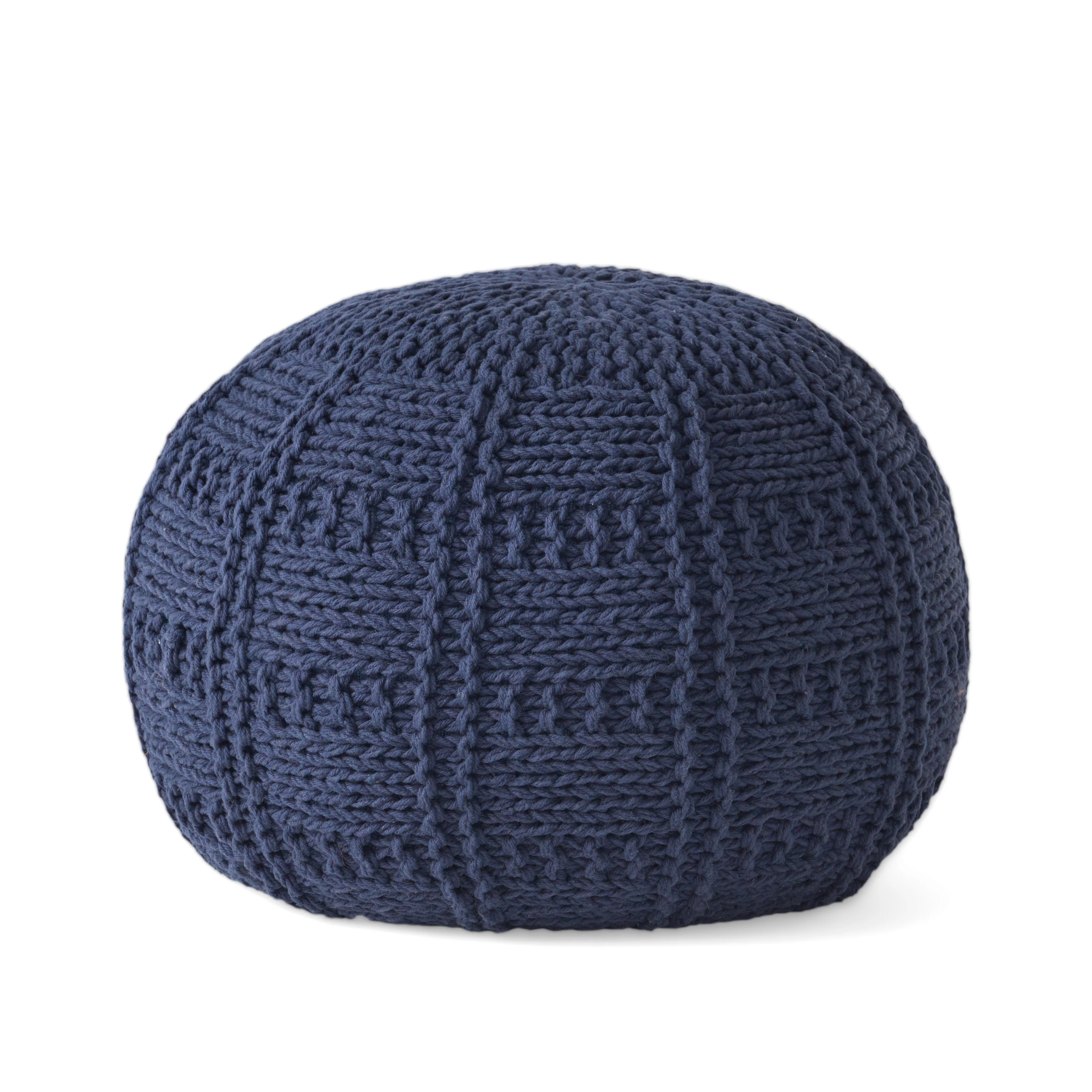 Valentine Handcrafted Modern Fabric Pouf - furnishings