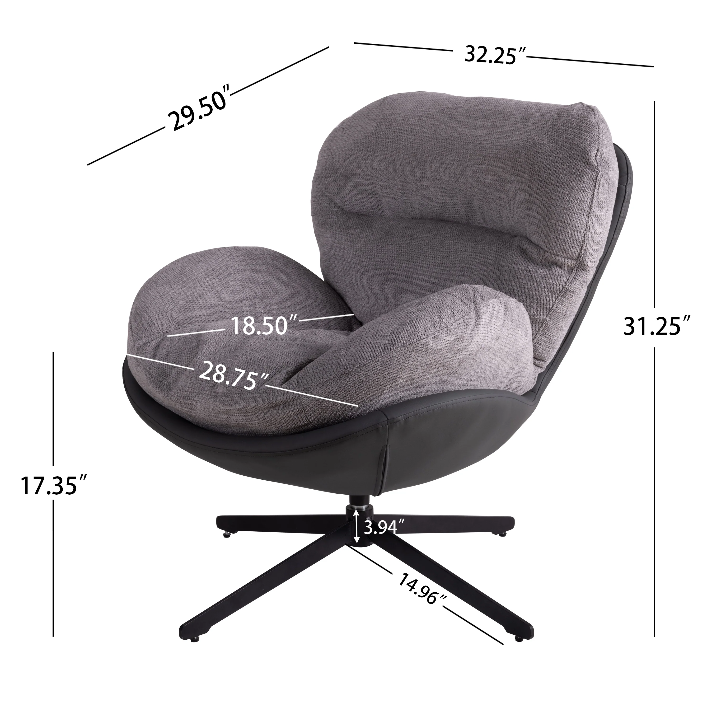 Savola Modern 360 Degree Swivel Upholstered Chenille Accent Chair - furnishings