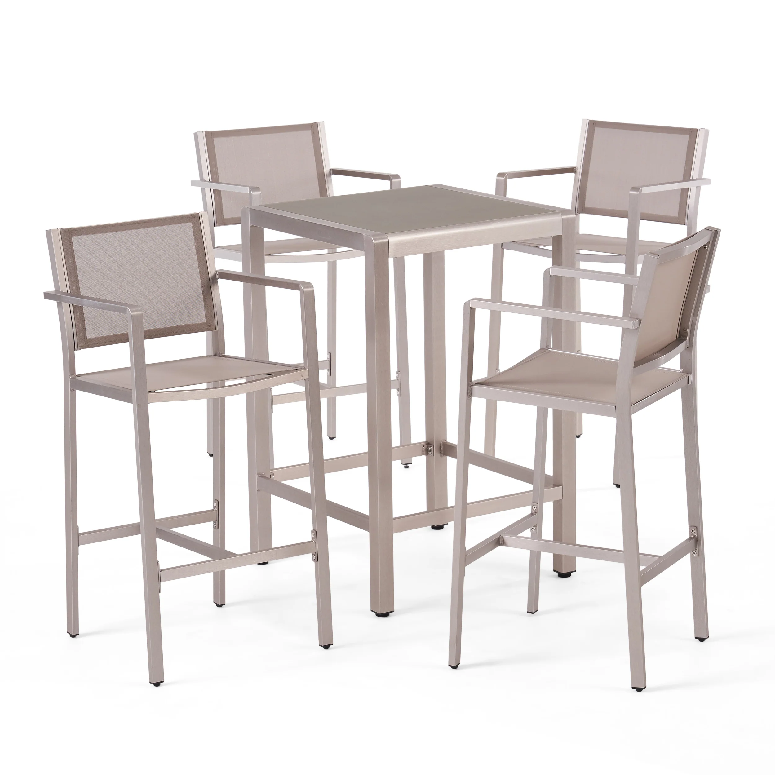 Outdoor Aluminum 5 Piece Bar Set - furnishings