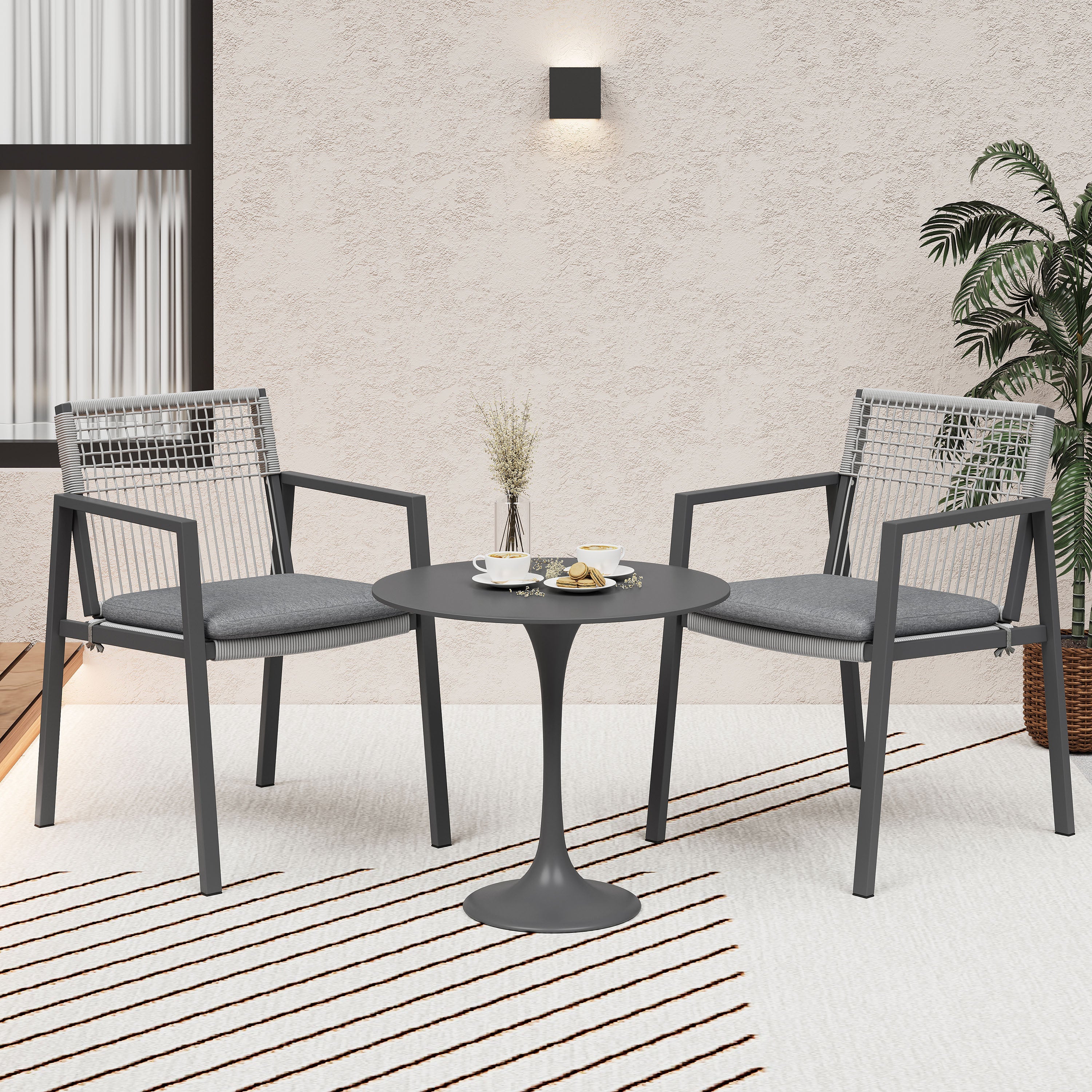 Biornell Outdoor Patio Upholstered Arm Dining Chair - furnishings