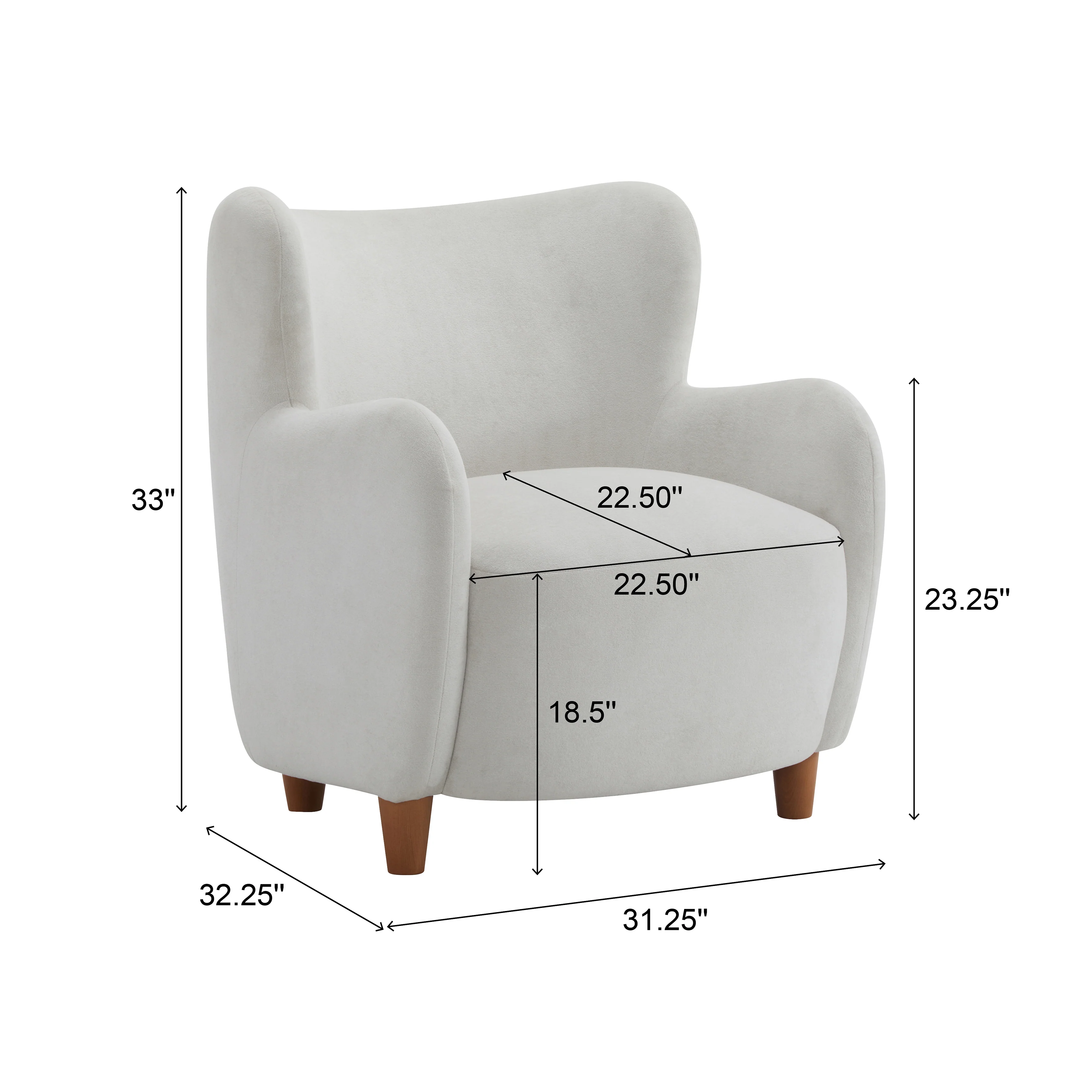Zoe Fabric Wingback Accent Chairs Single Sofa - furnishings
