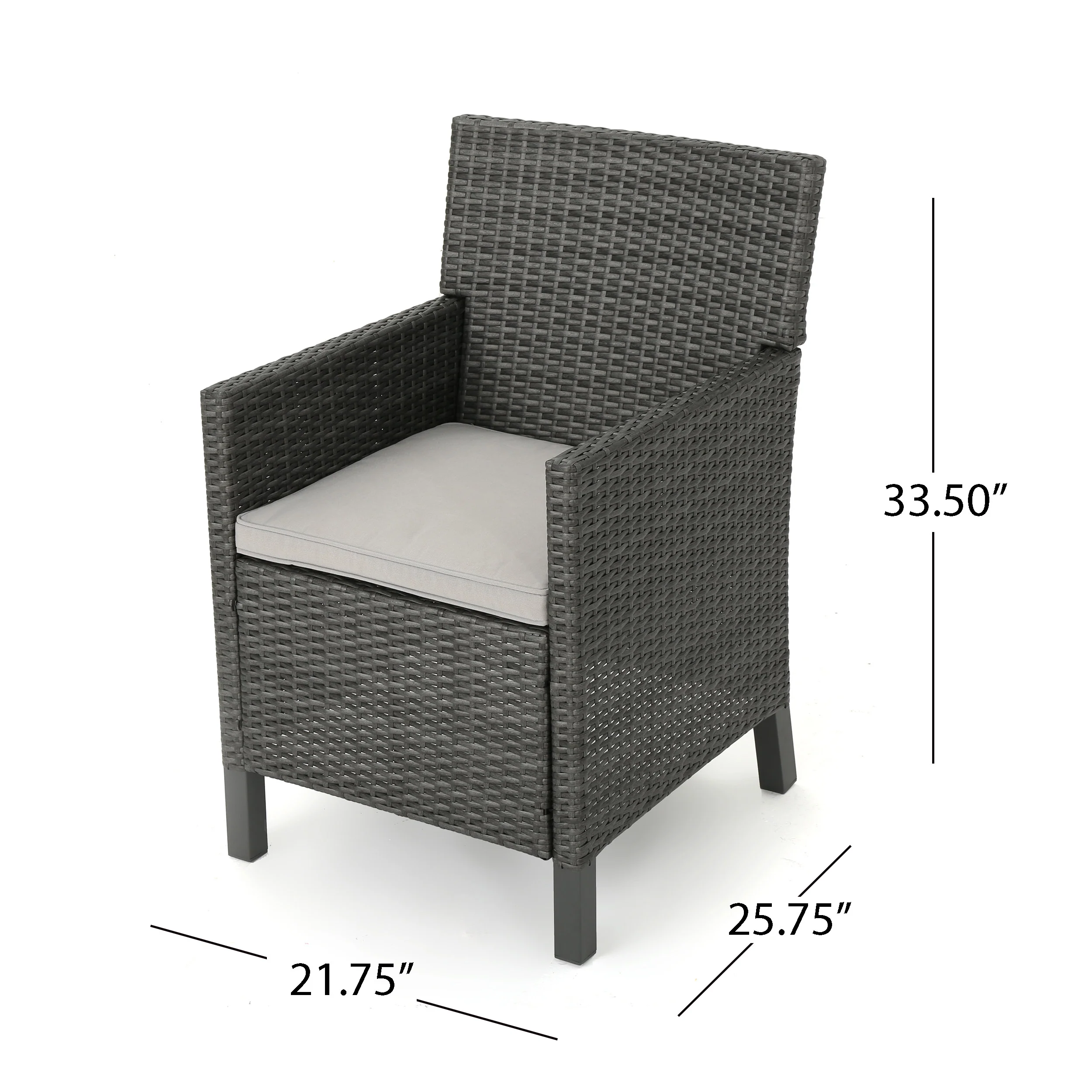 Cerrenne Outdoor 5 Piece Wicker Dining Set with Water Resistant Cushions - furnishings