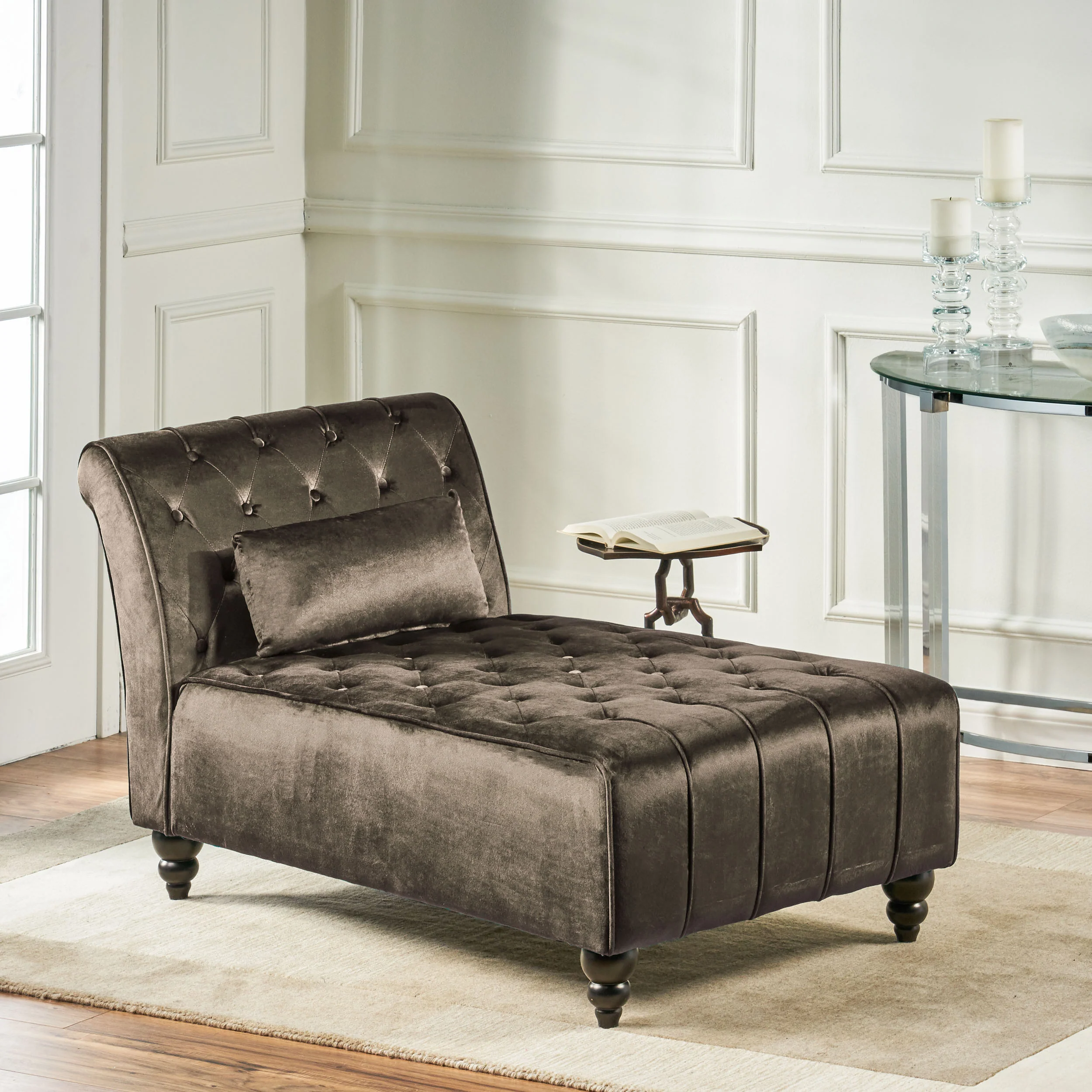 Rafaela Tufted Velvet Chaise Lounge - furnishings