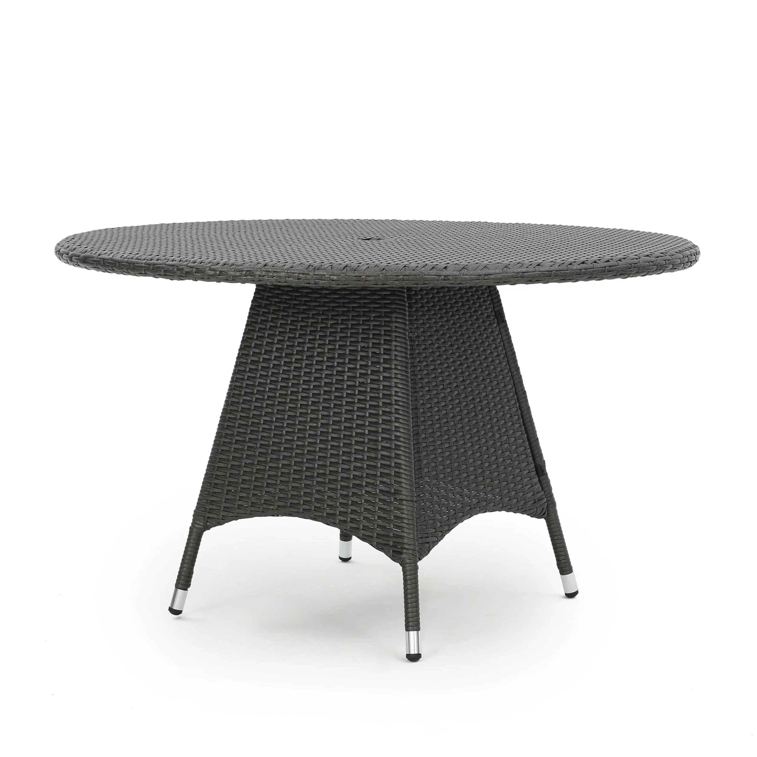 Leeward Outdoor 5 Piece Wicker Round Dining Set with Water Resistant Cushions - furnishings