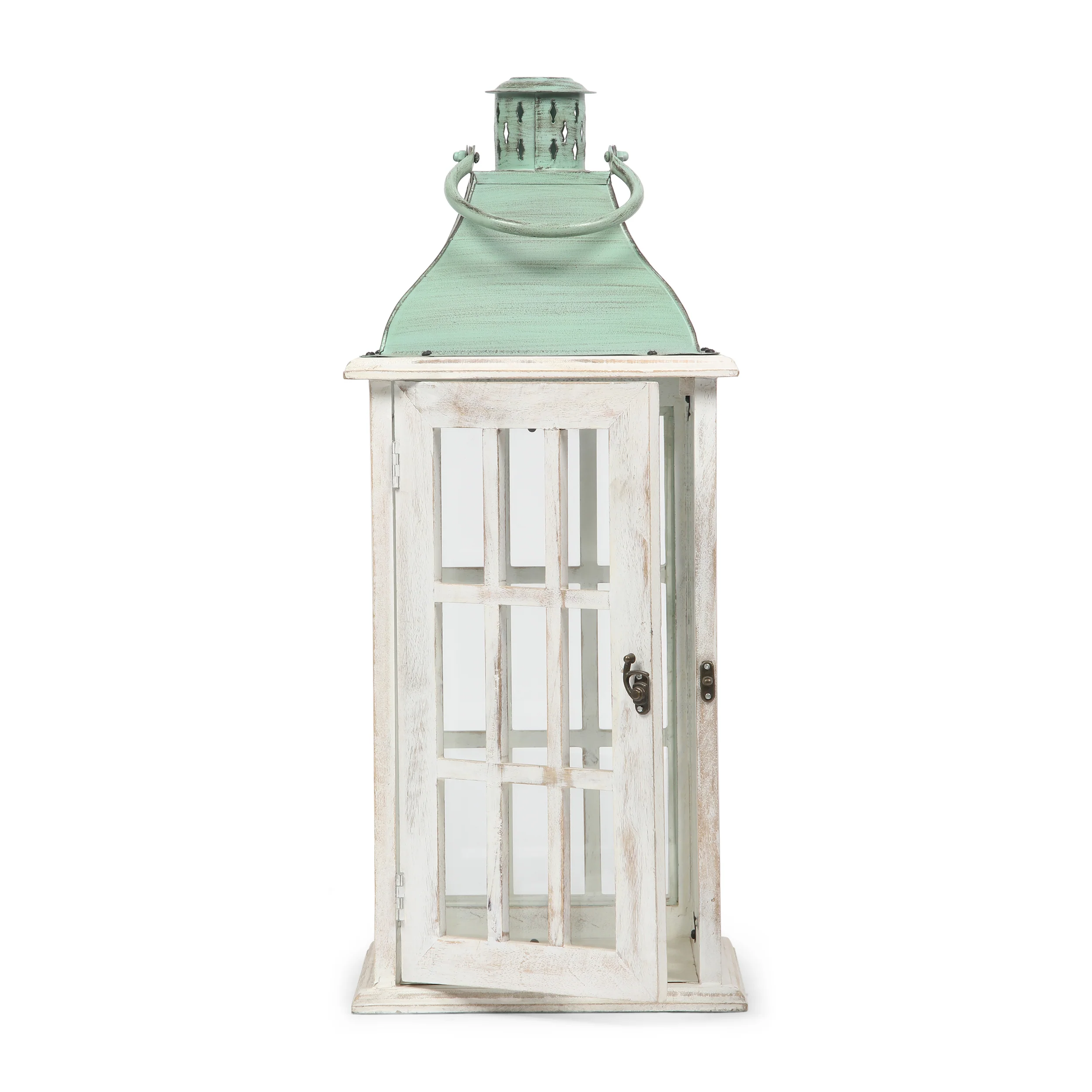 Reigle Coastal Handcrafted Mango Wood Decorative Lantern - furnishings