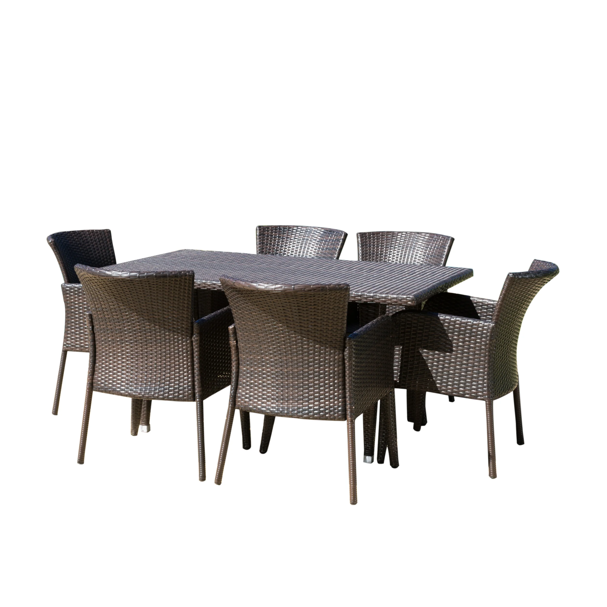 Maple Outdoor 7-piece Wicker Dining Set - furnishings