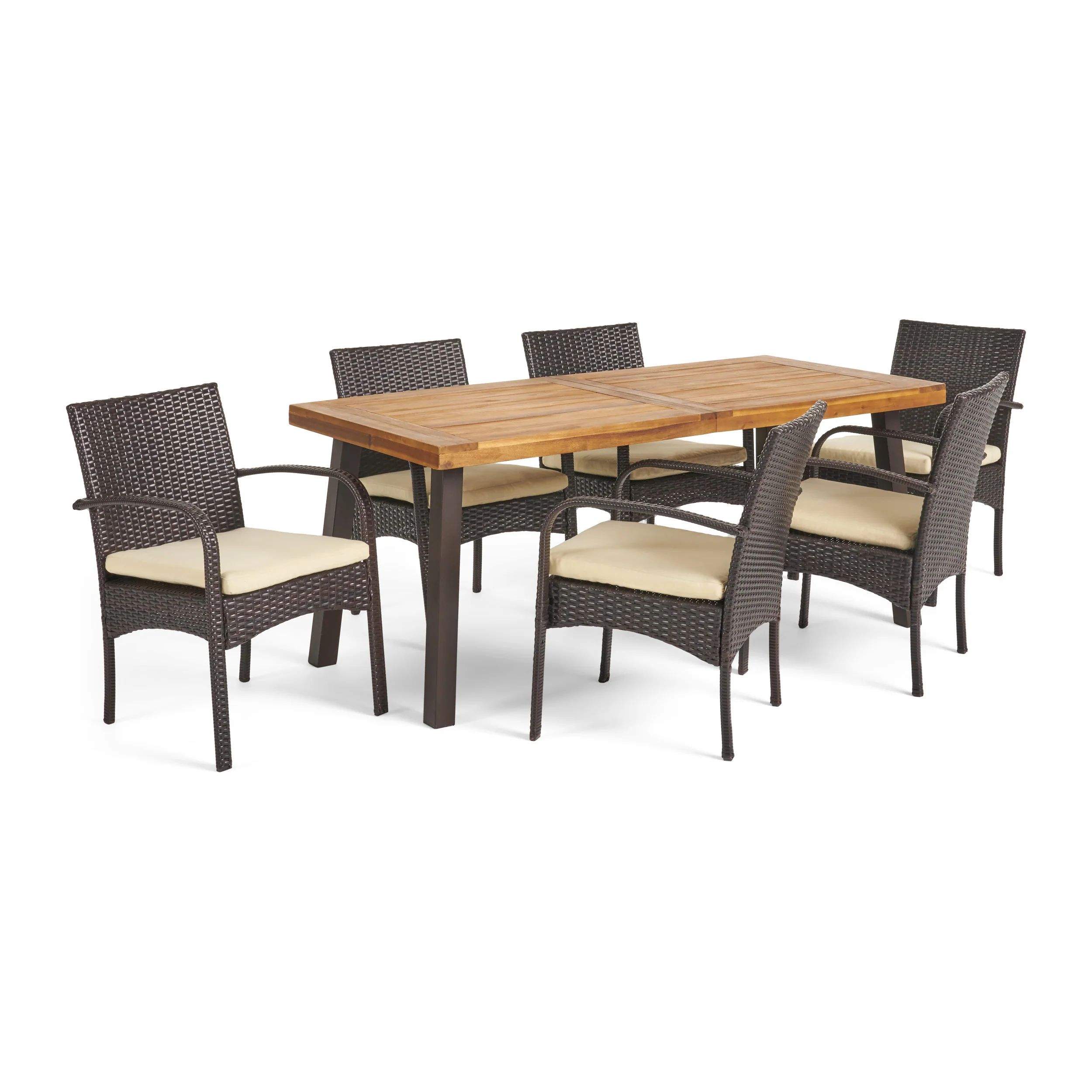 Sebastian Wicker and Wood 7 Pc. Dining Set - furnishings