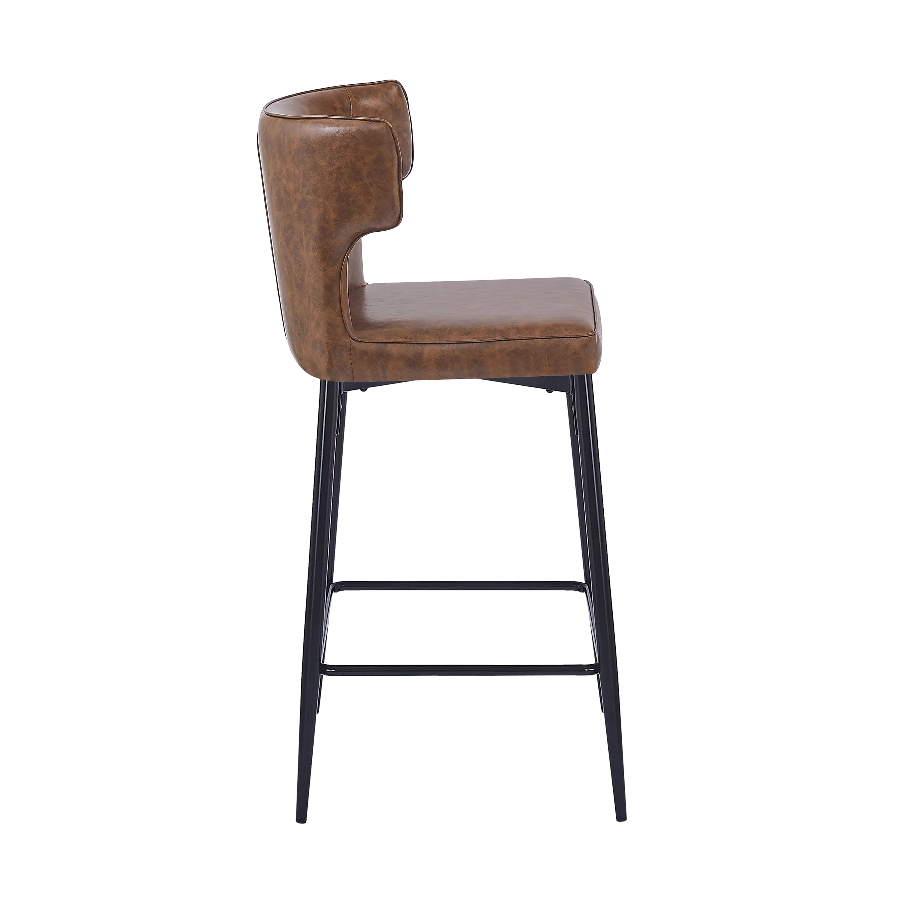 Kilburn Modern Upholstered Cushioned PU Leather Counter Stool with Footrest - furnishings