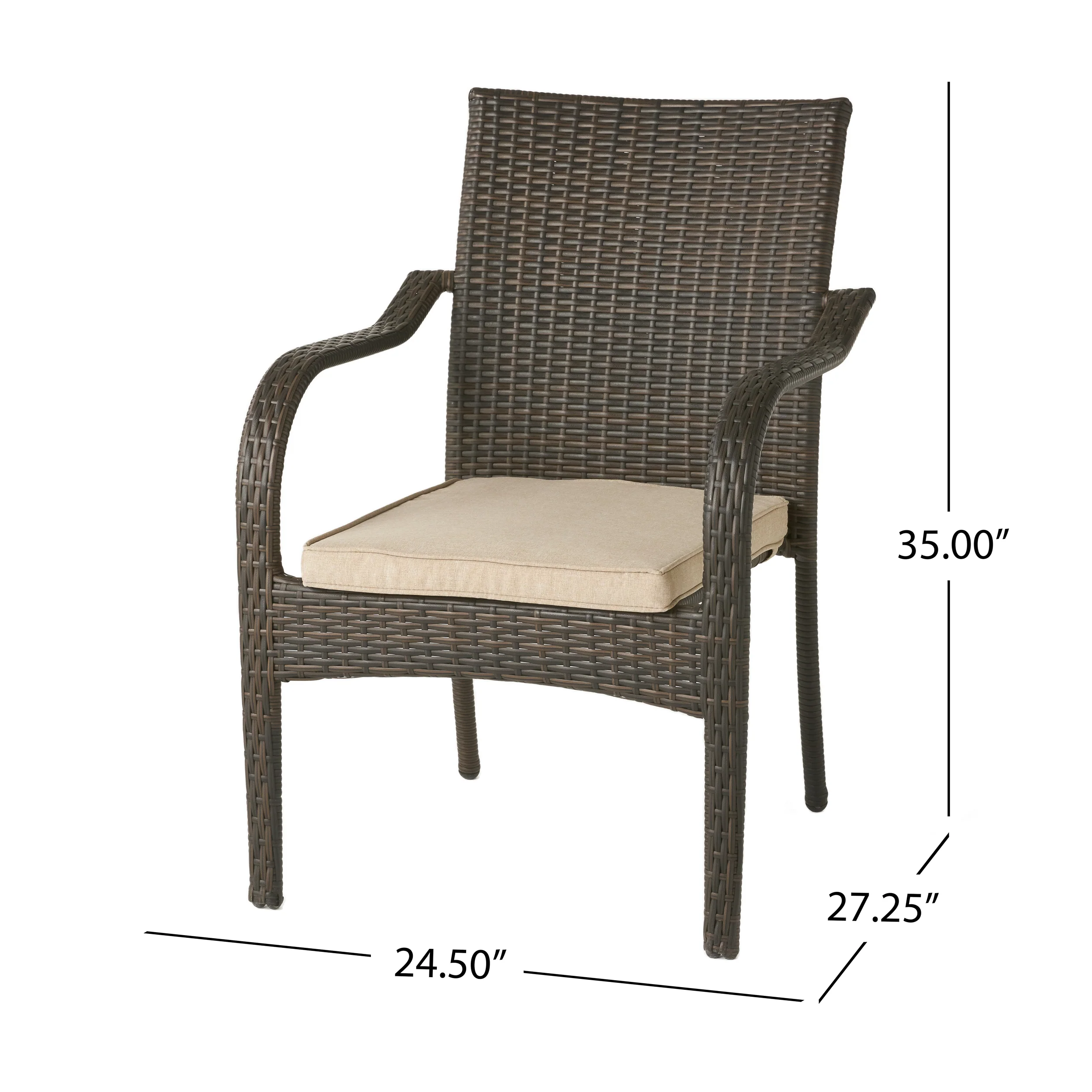 Novena Outdoor Brown Wicker 5-piece Dining Set with Cushions - furnishings