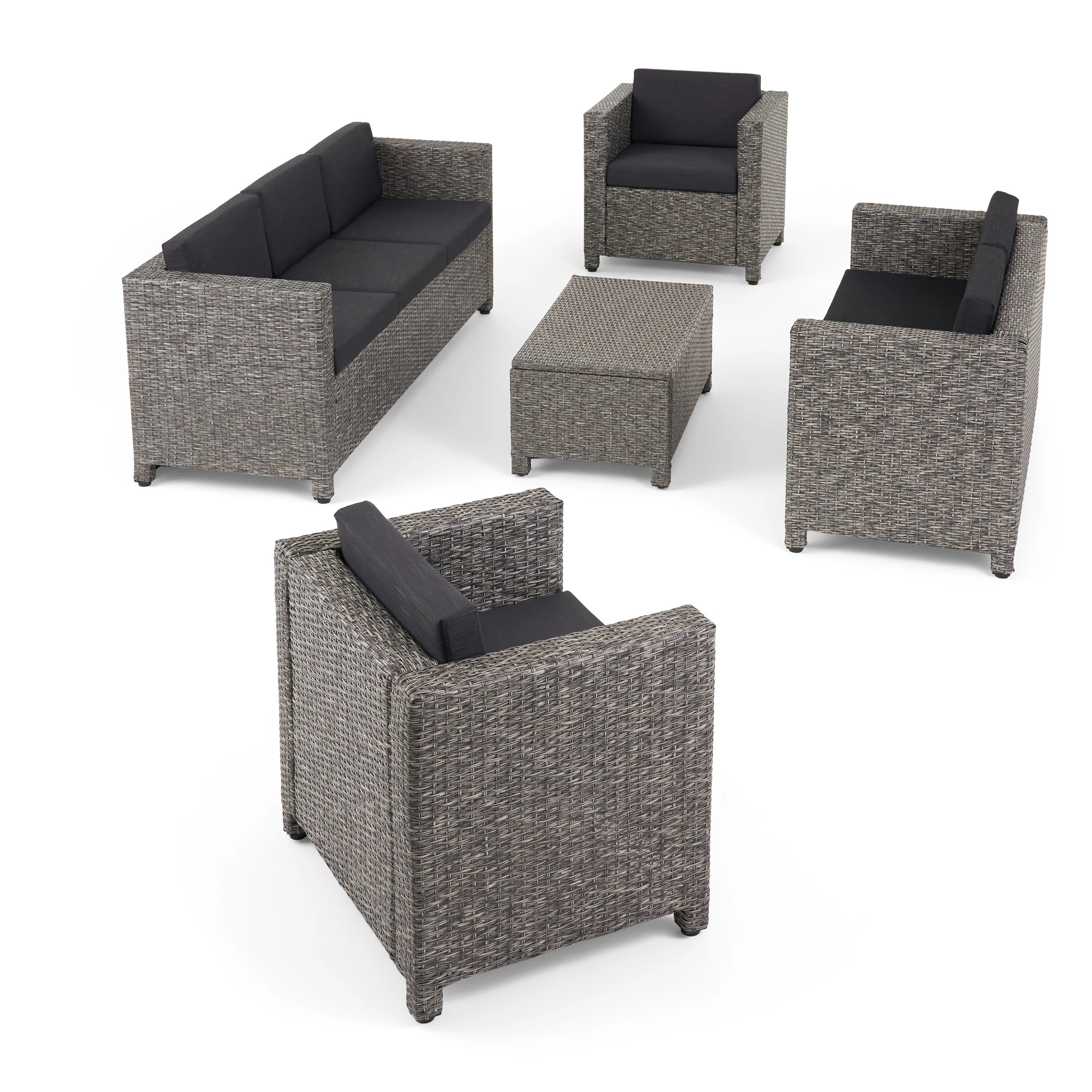 Venice Outdoor 7 Seater Sofa Chat Set with Cushions - furnishings