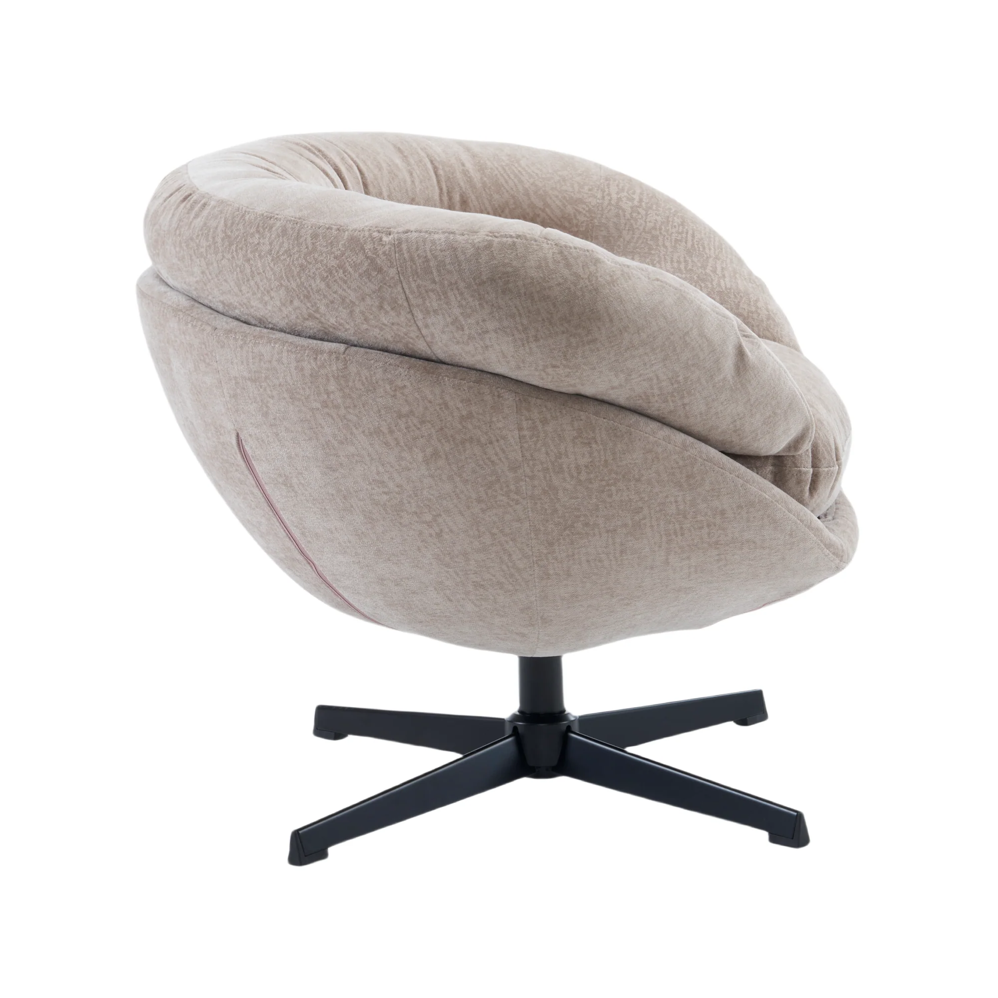 Olevate Chenille Upholstered 360 degree Swivel Arm Chair, Metal Cross-shape legs - furnishings