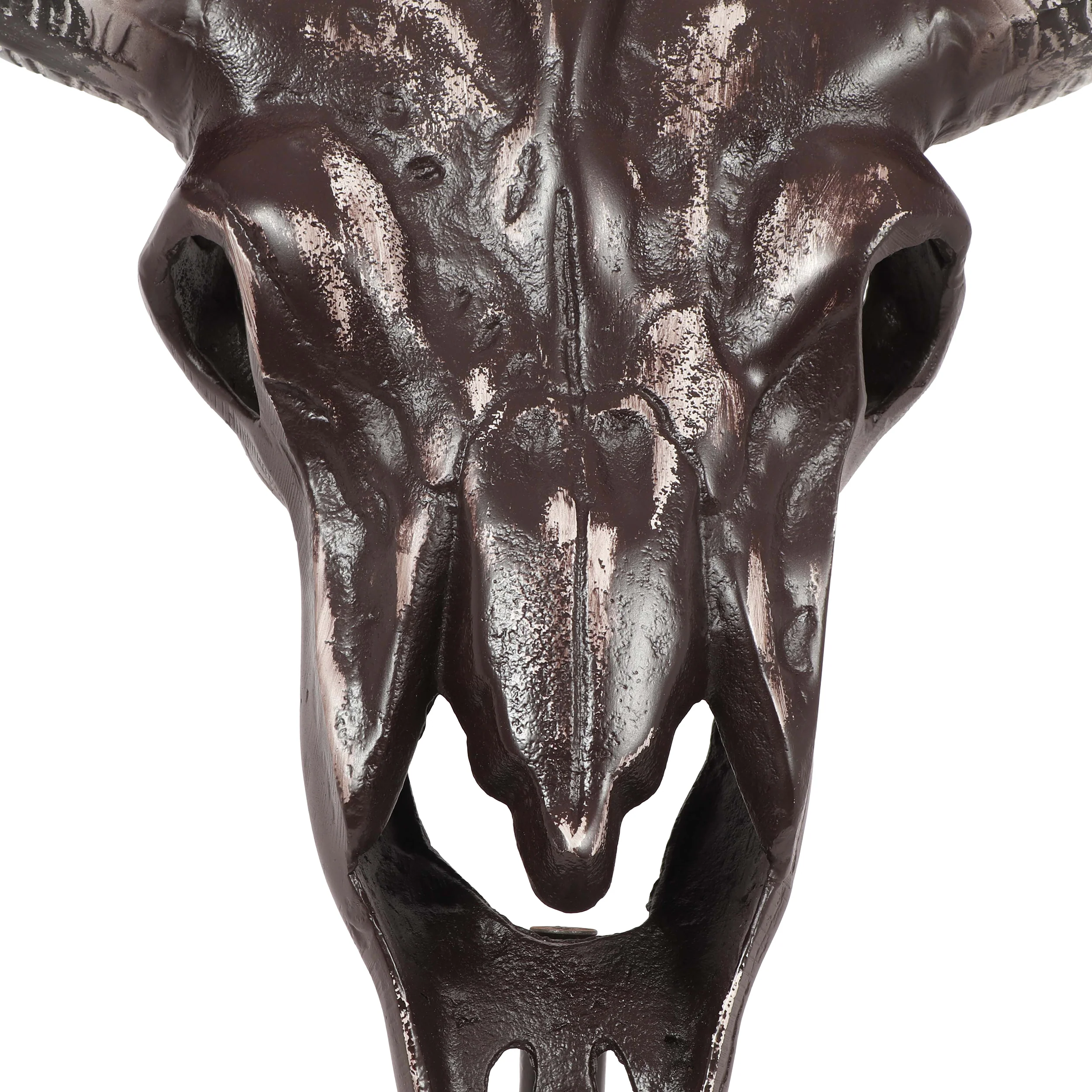 Blalock Handcrafted Aluminum Bull Skull Decor with Stand - furnishings