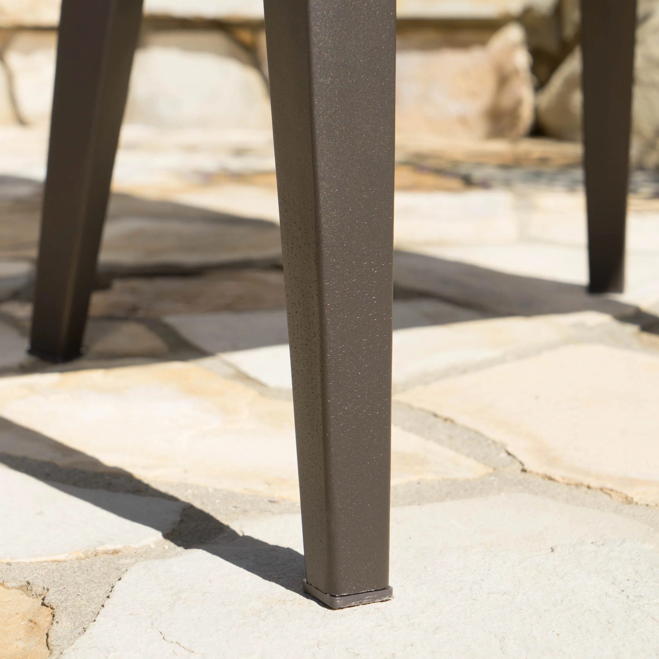 Hartlford Outdoor 7 Piece Wicker Dining Set with Aluminum Framed Dining Table - furnishings