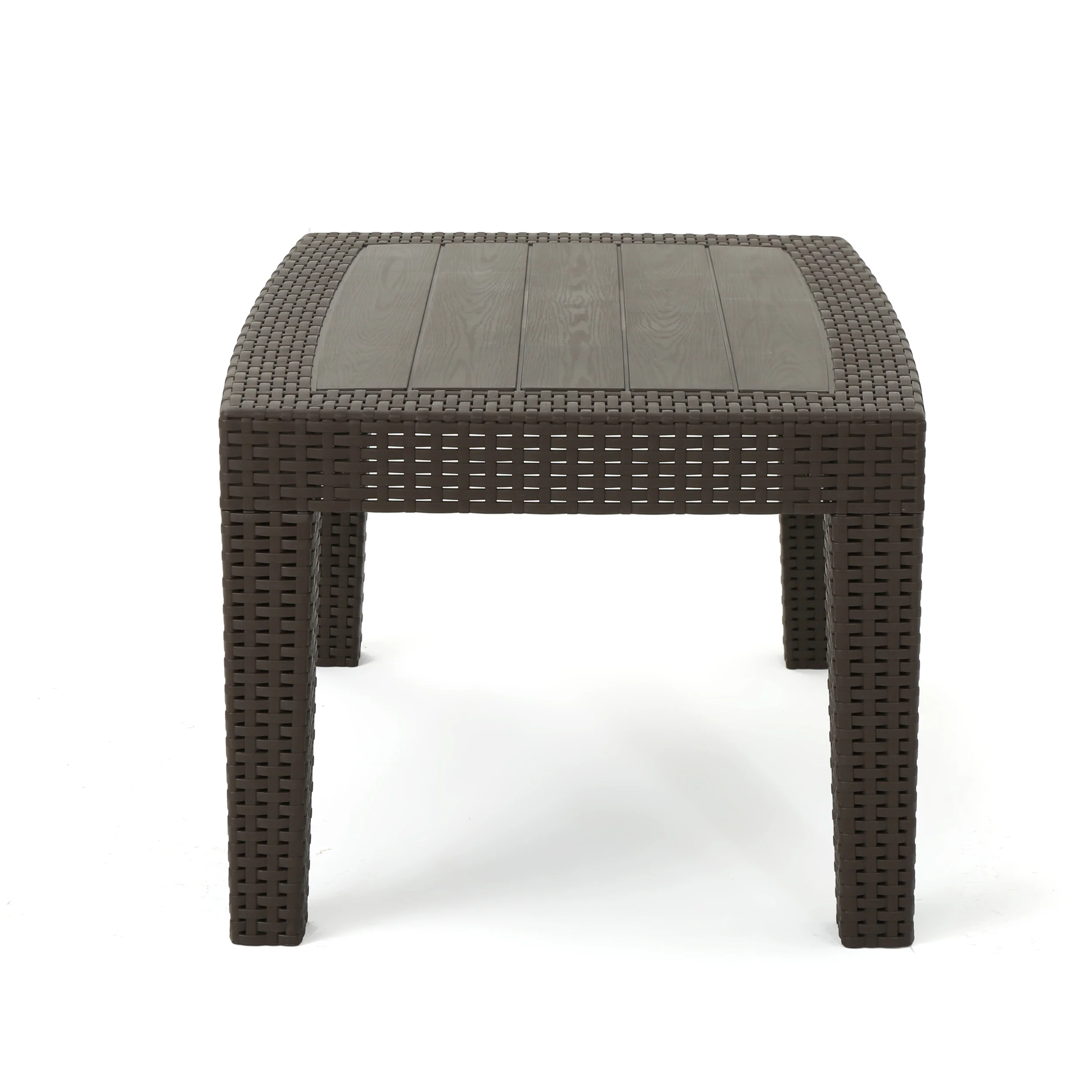 Jacob Outdoor 4 Piece Charcoal Faux Wicker Rattan Style Chat Set - furnishings