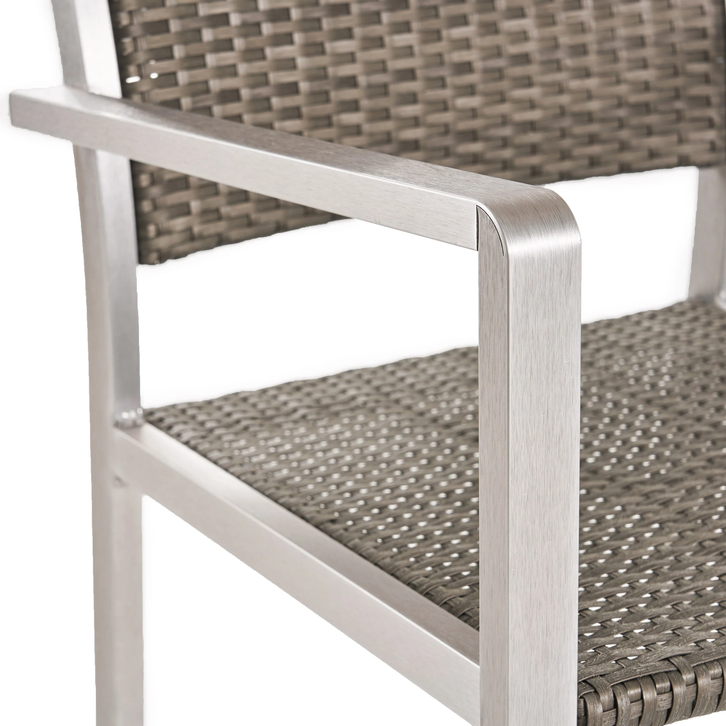 Julia Patio Dining Set - 4-Seater - Anodized Aluminum - Wicker Seats - furnishings