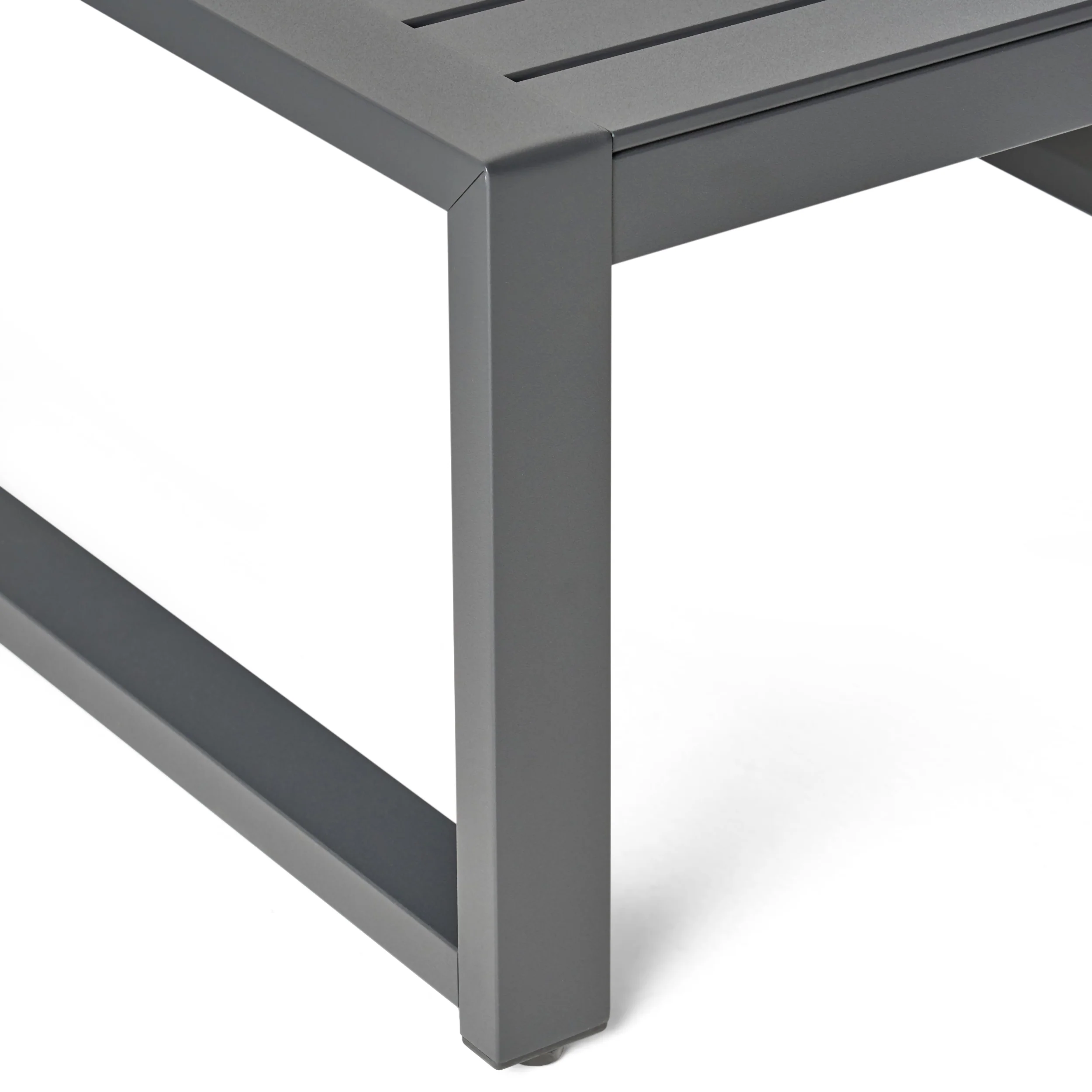 Dolan Outdoor Aluminum 6 Seater Sofa Set, Black and Dark Gray - furnishings