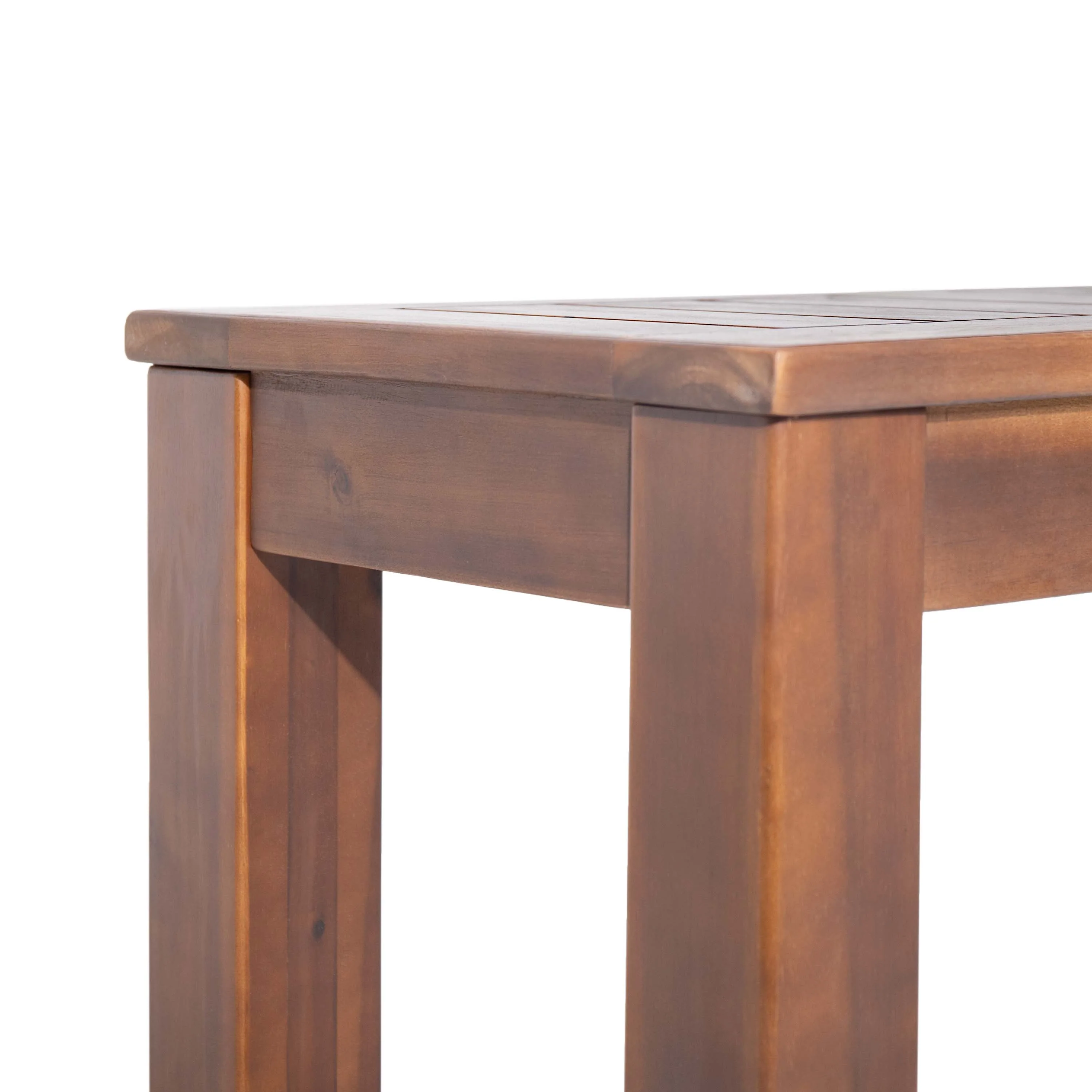 Ebany Outdoor Acacia Wood Dining Bench, Set of 2, Dark Brown - furnishings