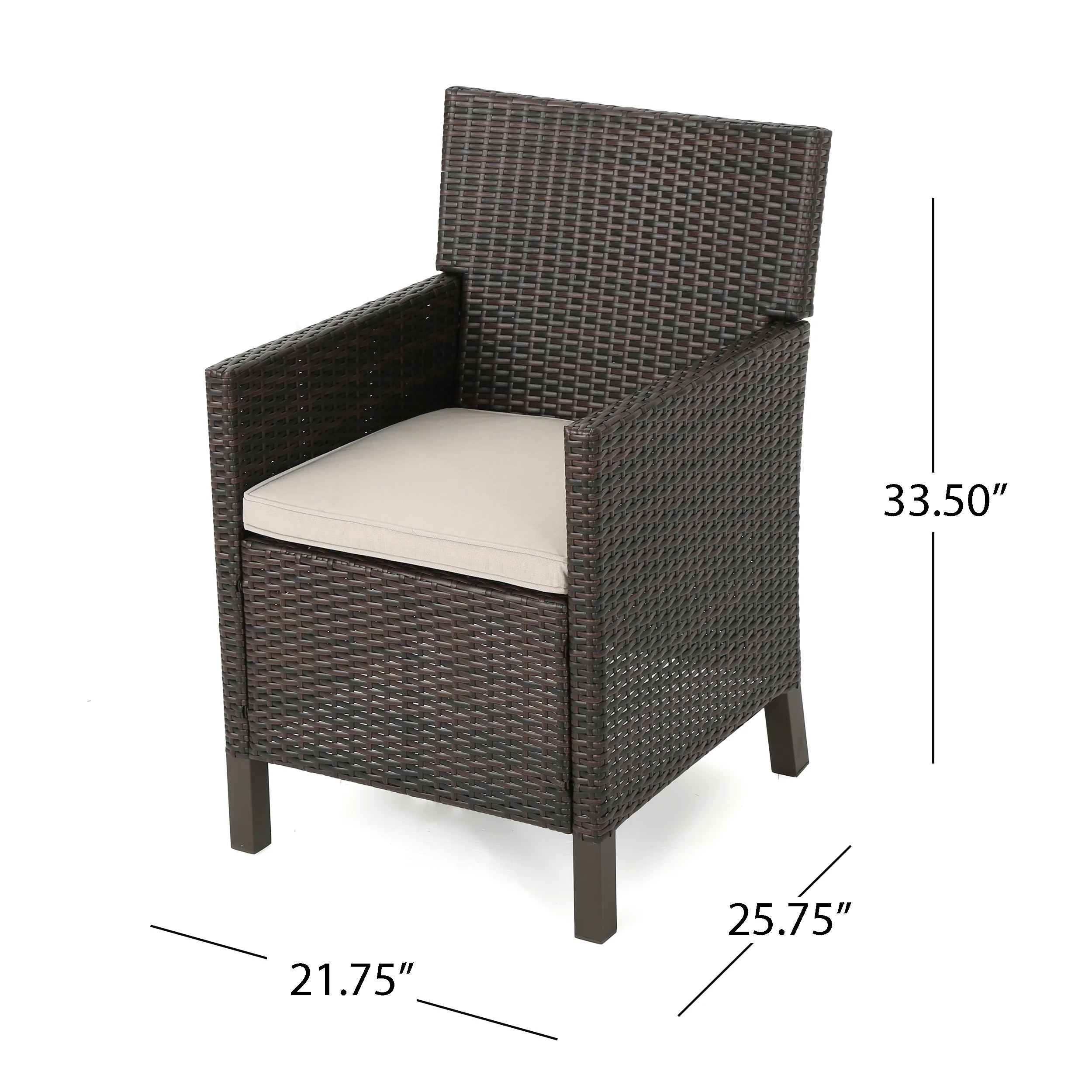 Cyril Outdoor 5 Piece Wicker Round Dining Set with Water Resistant Cushions - furnishings