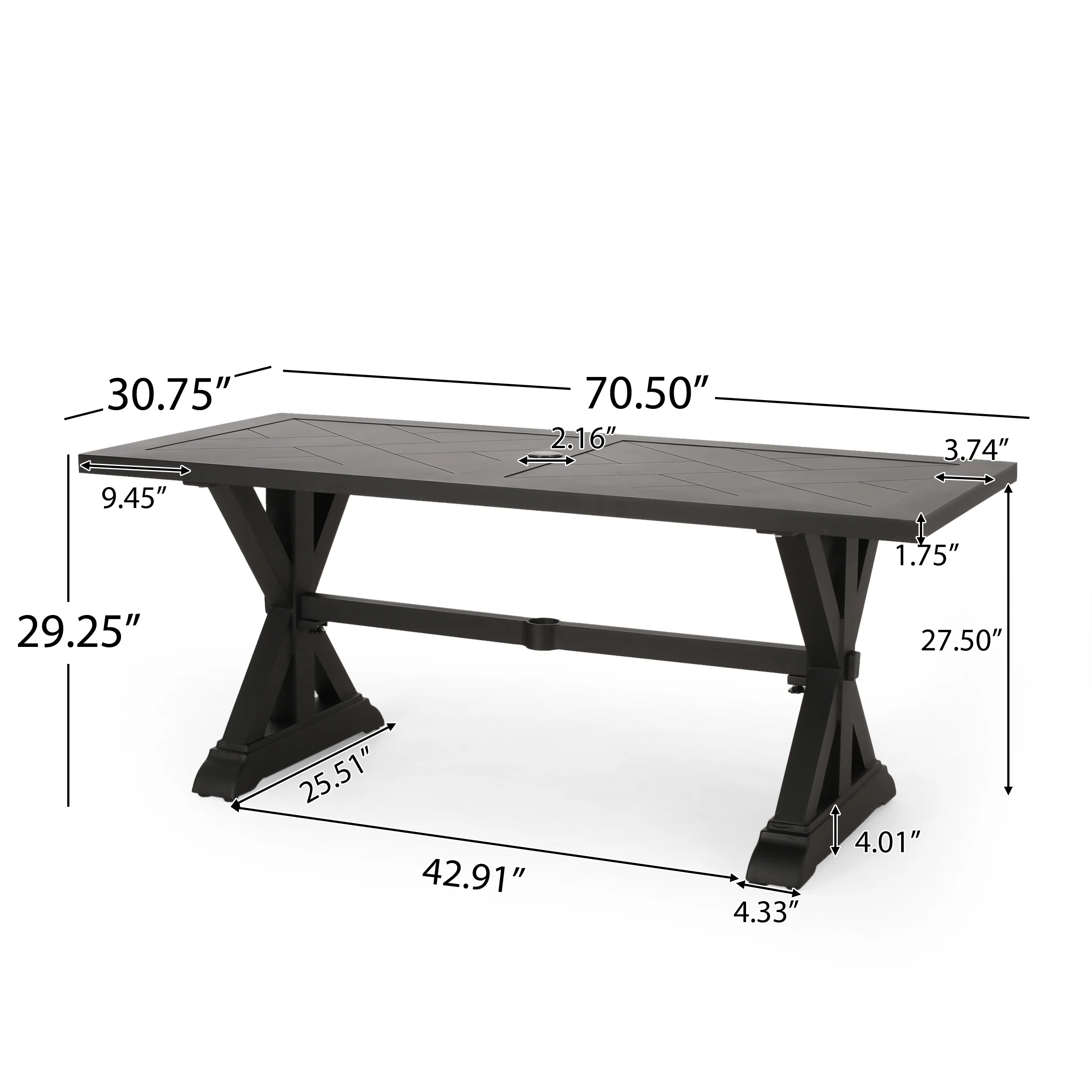 Tyrion Outdoor Aluminum Dining Table - furnishings