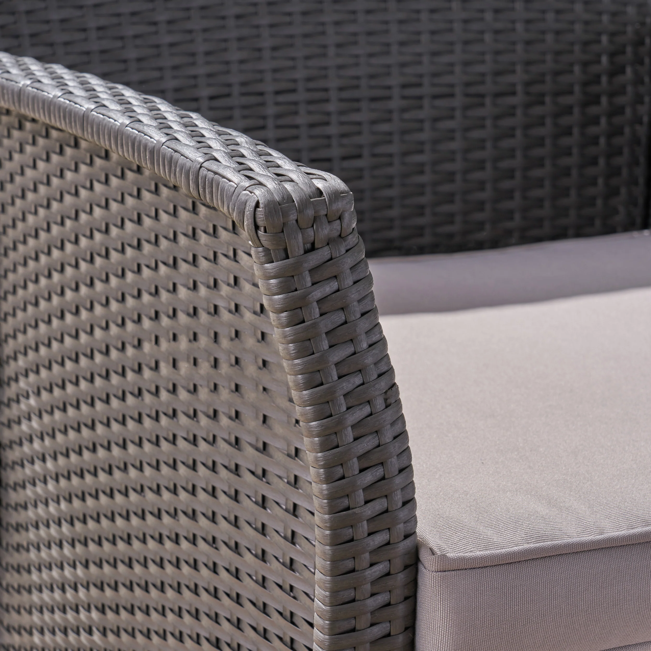Mason Outdoor 4 Seater Wicker Chat Set with Fire Pit - furnishings