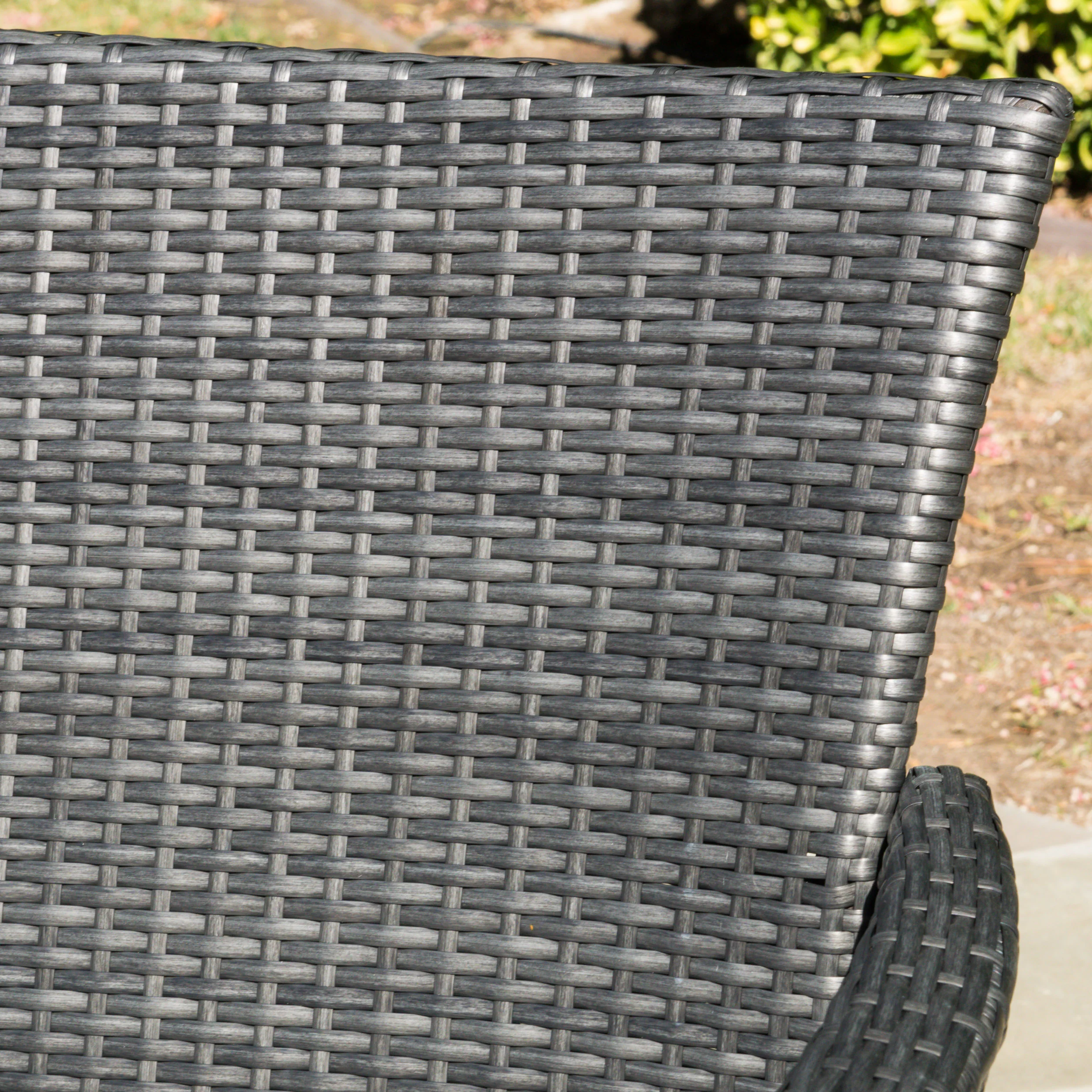 Mina Outdoor 4 Piece Wicker Chat Set with Water Resistant Cushions - furnishings