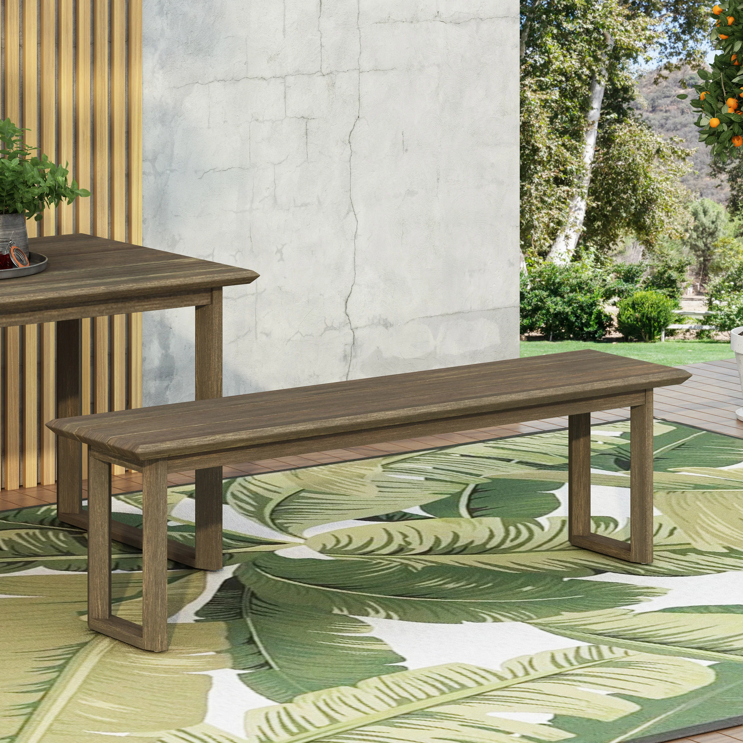 Conifer Outdoor Acacia Wood Dining Bench - furnishings