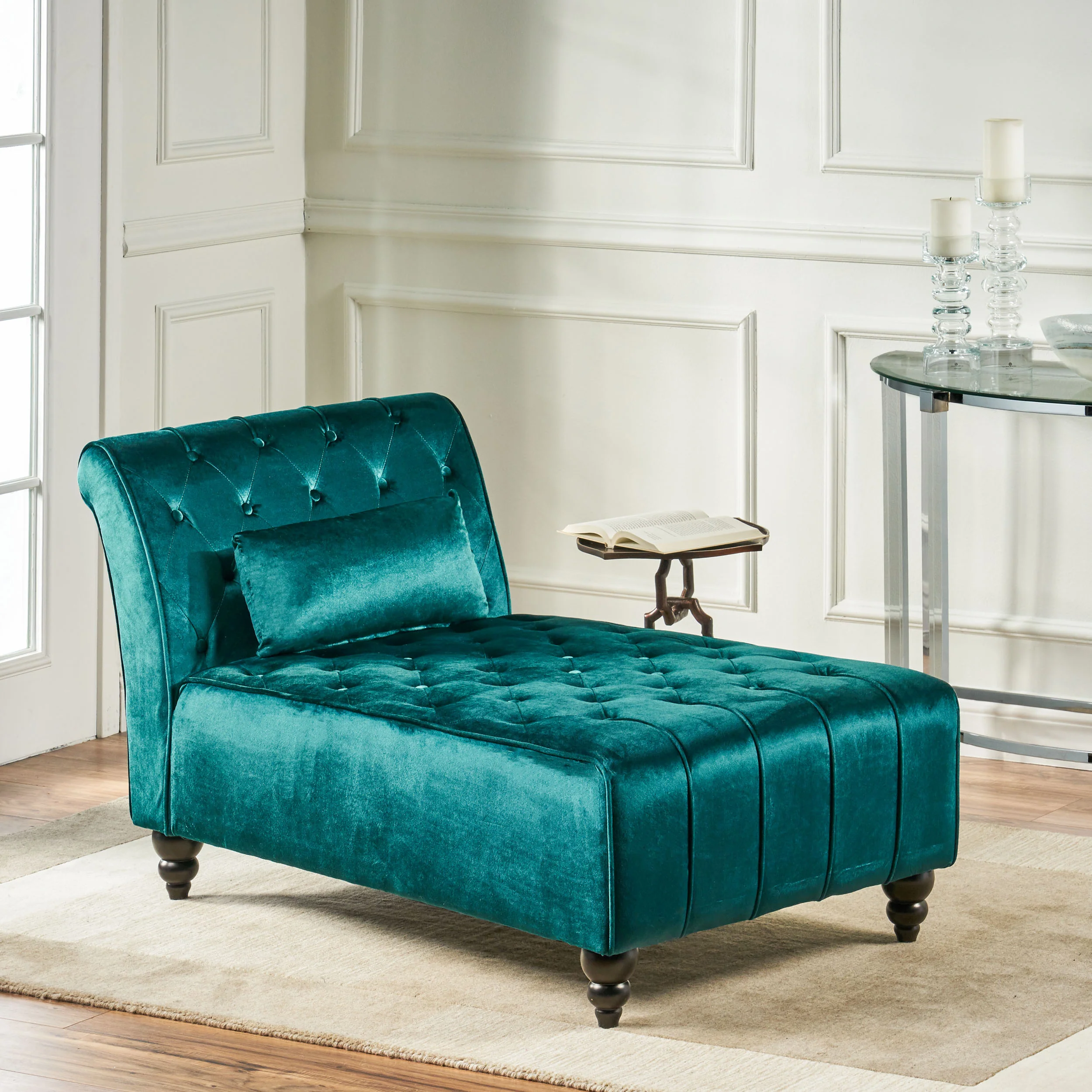 Rafaela Tufted Velvet Chaise Lounge - furnishings