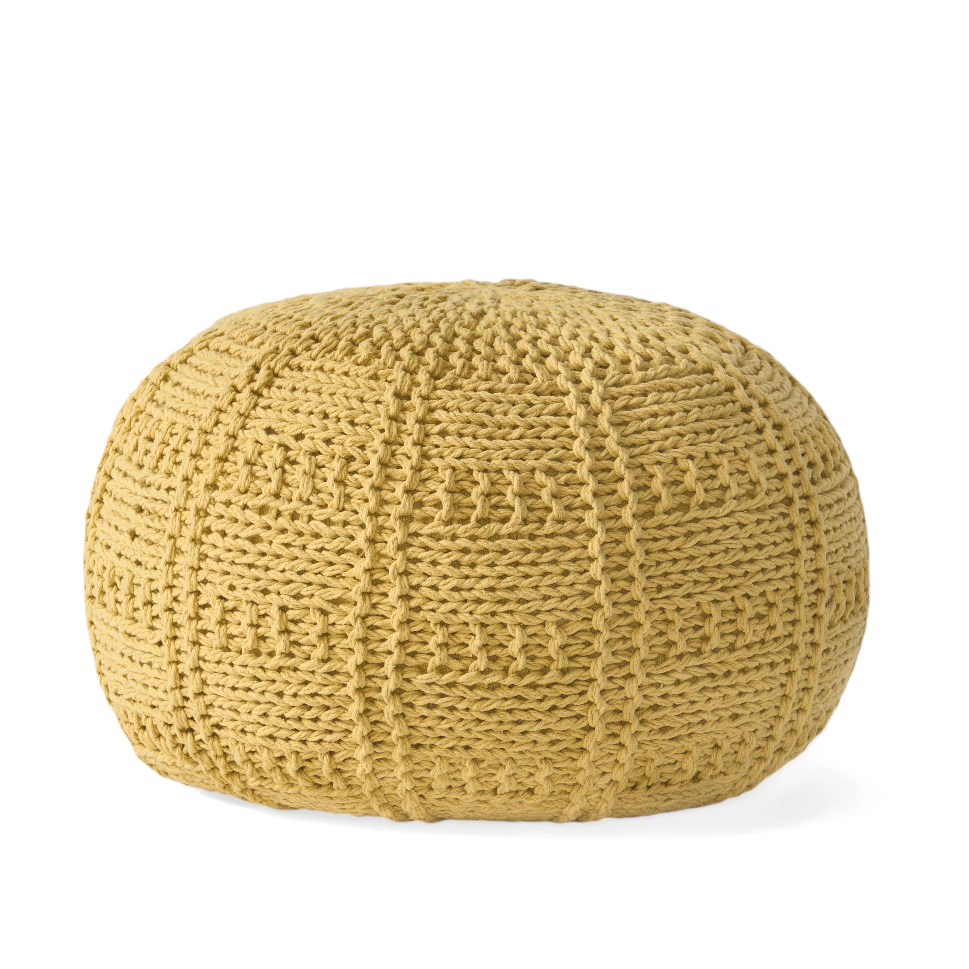 Valentine Handcrafted Modern Fabric Pouf - furnishings