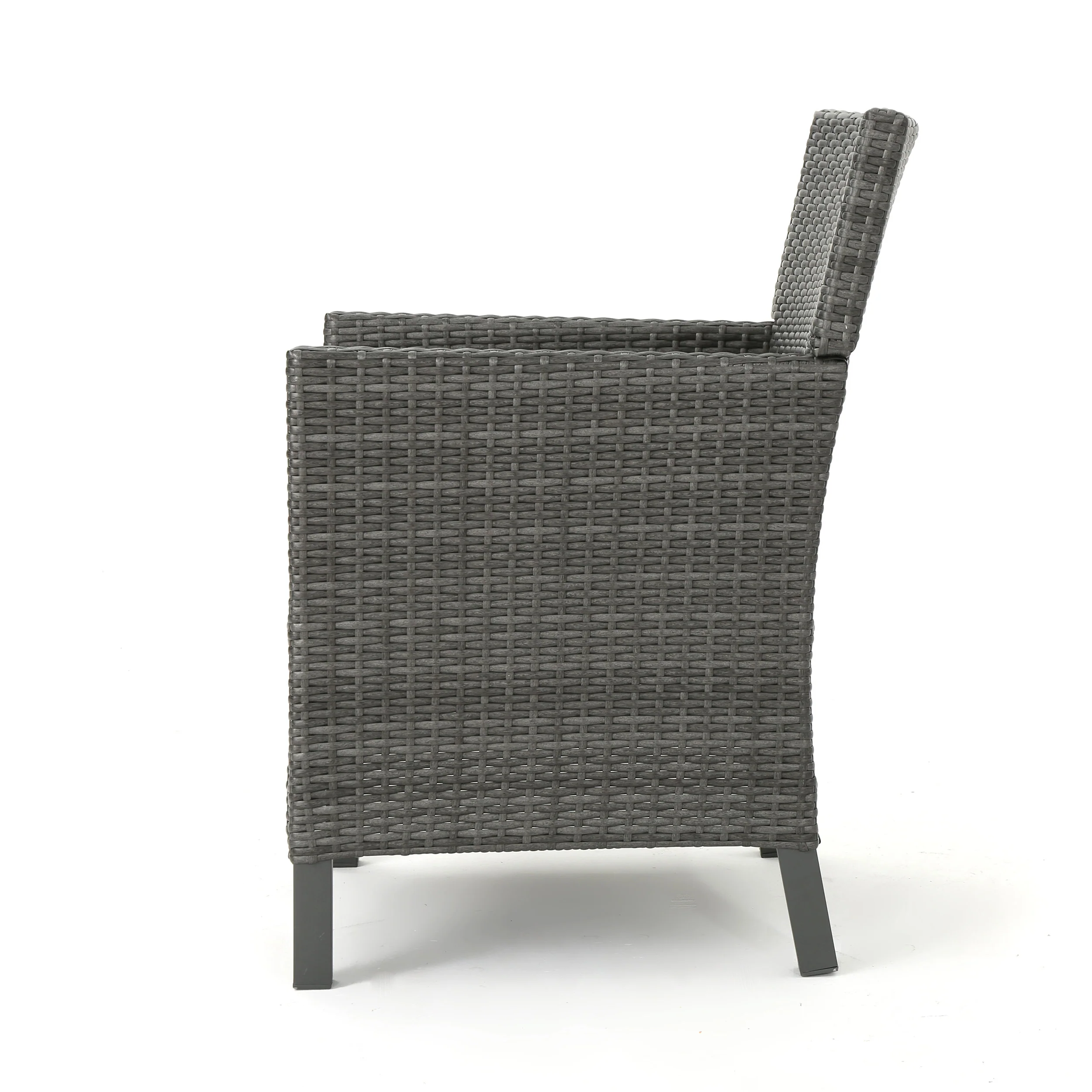 Cerrenne Outdoor 5 Piece Wicker Dining Set with Water Resistant Cushions - furnishings