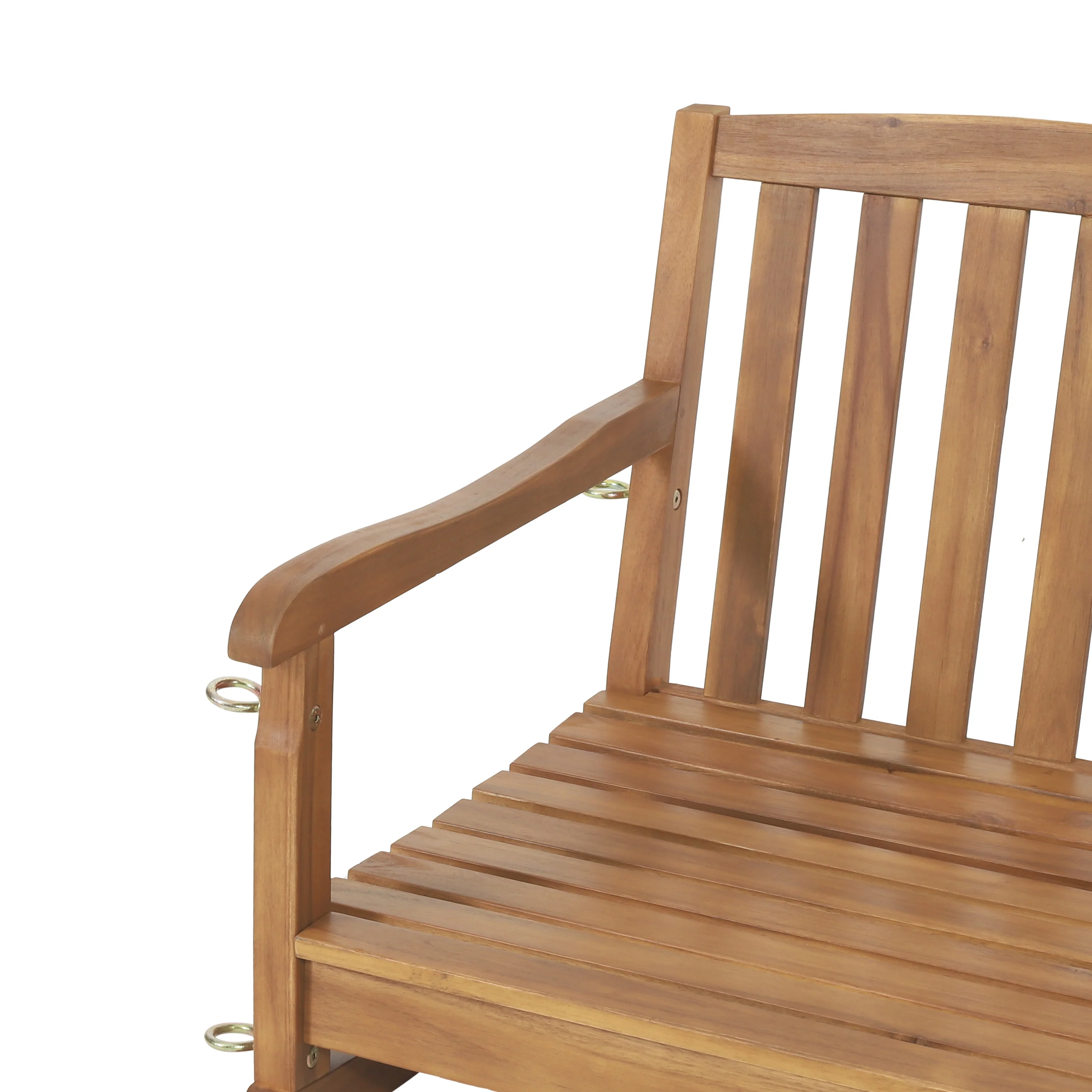 Maurers Outdoor Acacia Wood Hanging Porch Swing - furnishings
