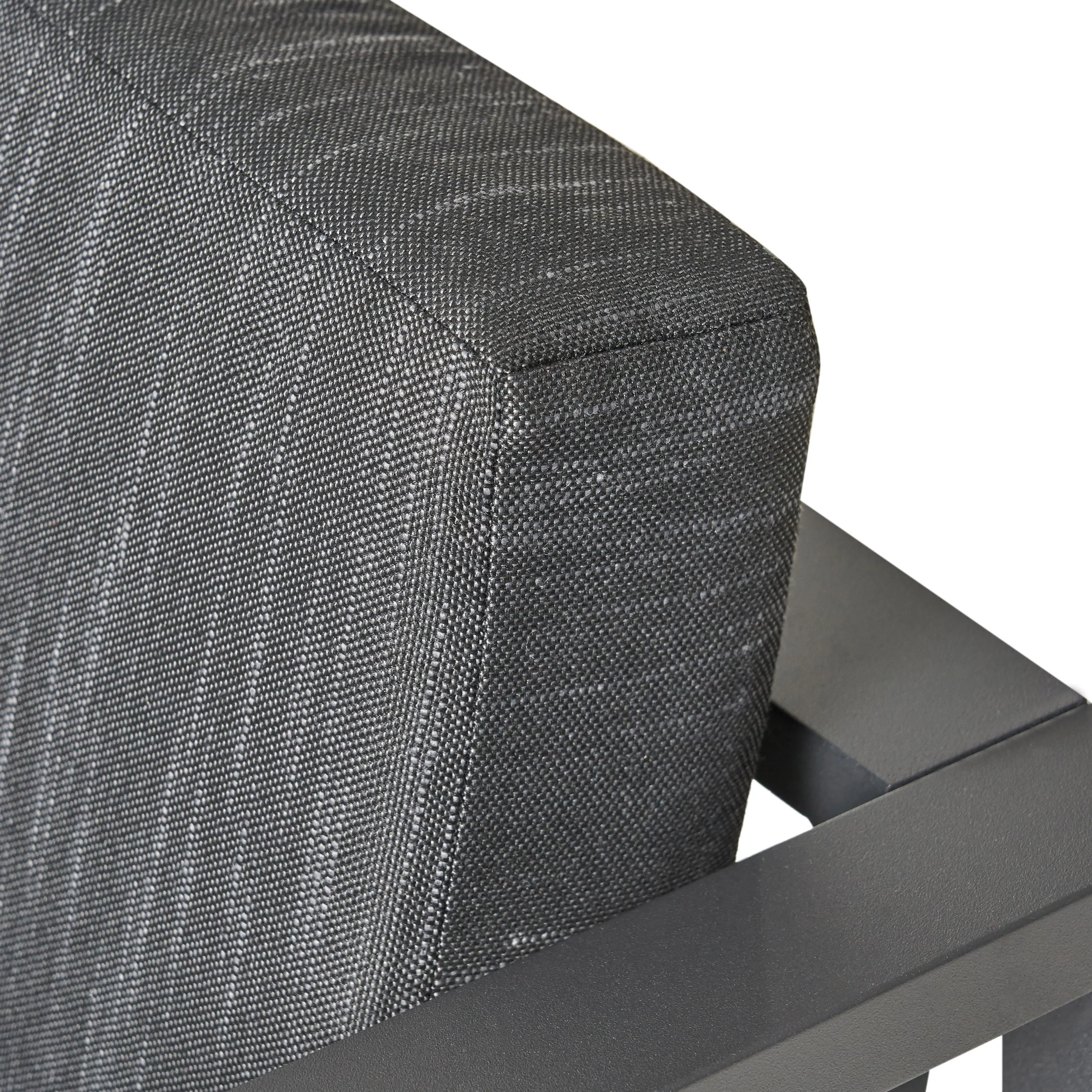 Dolan Outdoor Aluminum 6 Seater Sofa Set, Black and Dark Gray - furnishings