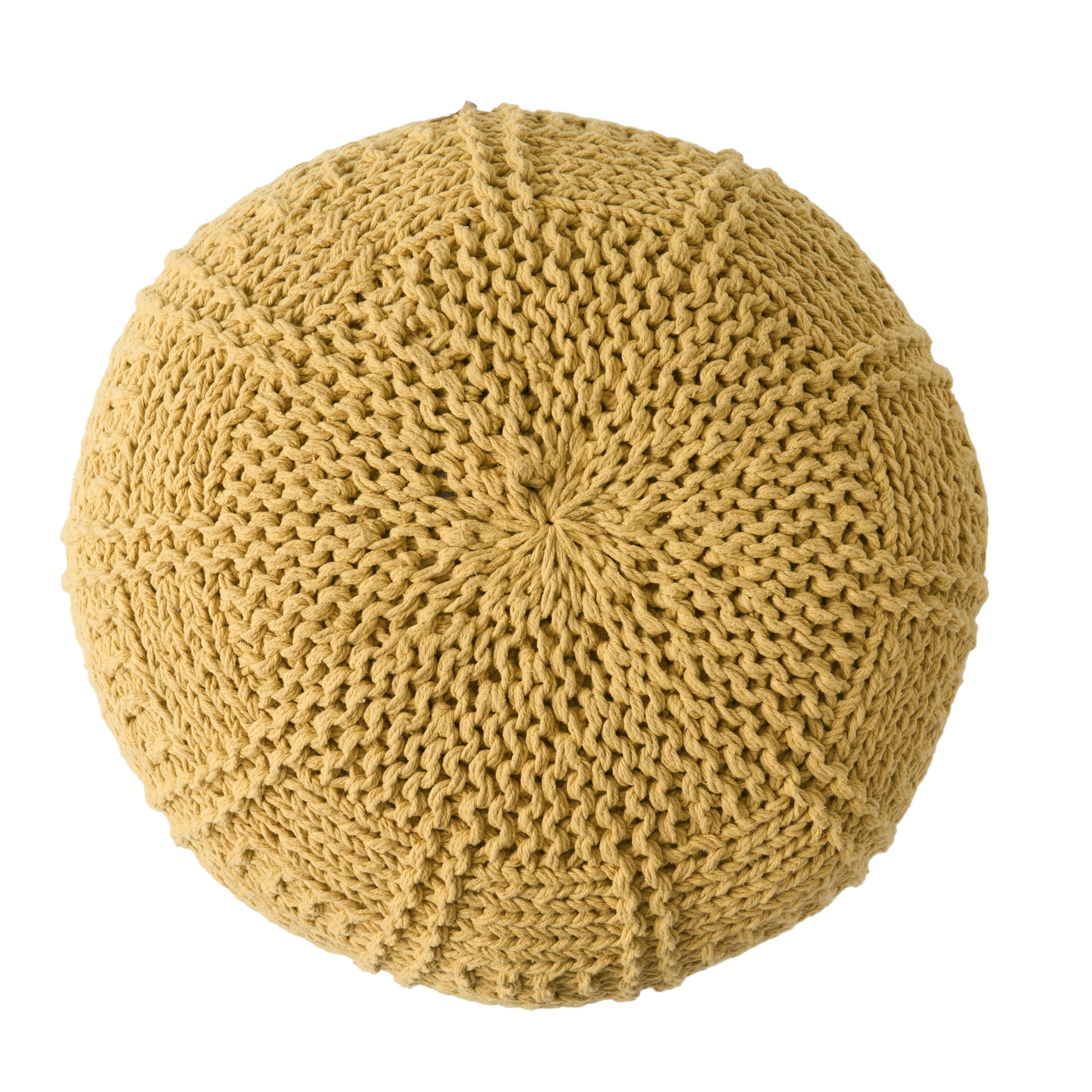 Valentine Handcrafted Modern Fabric Pouf - furnishings