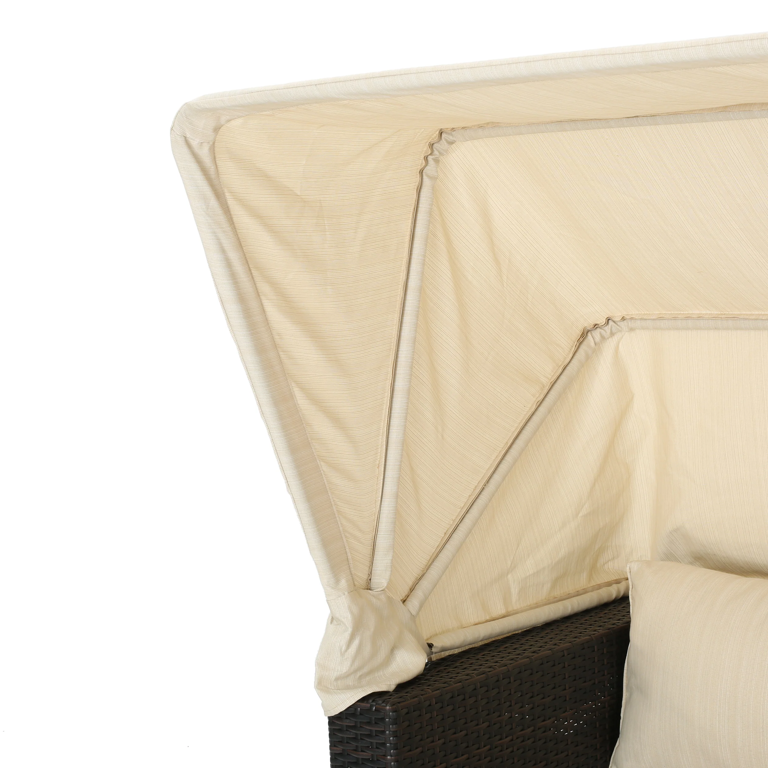 Grayson Outdoor Aluminum Framed Wicker Sofa with Water Resistant Canopy - furnishings