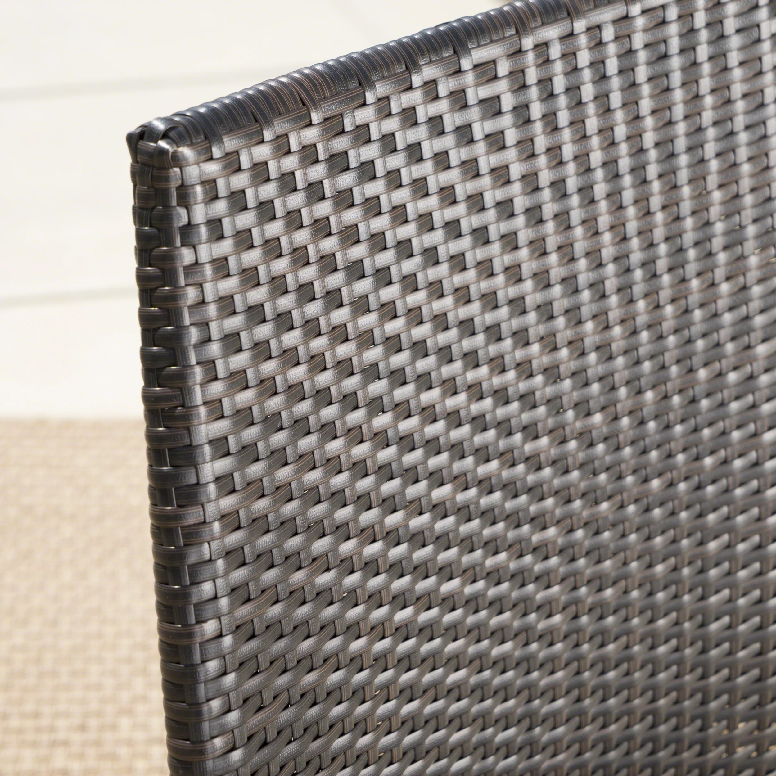 Cassandra Outdoor 6 Piece Brown Aluminum Dining Set with Bench and Wicker Chairs - furnishings