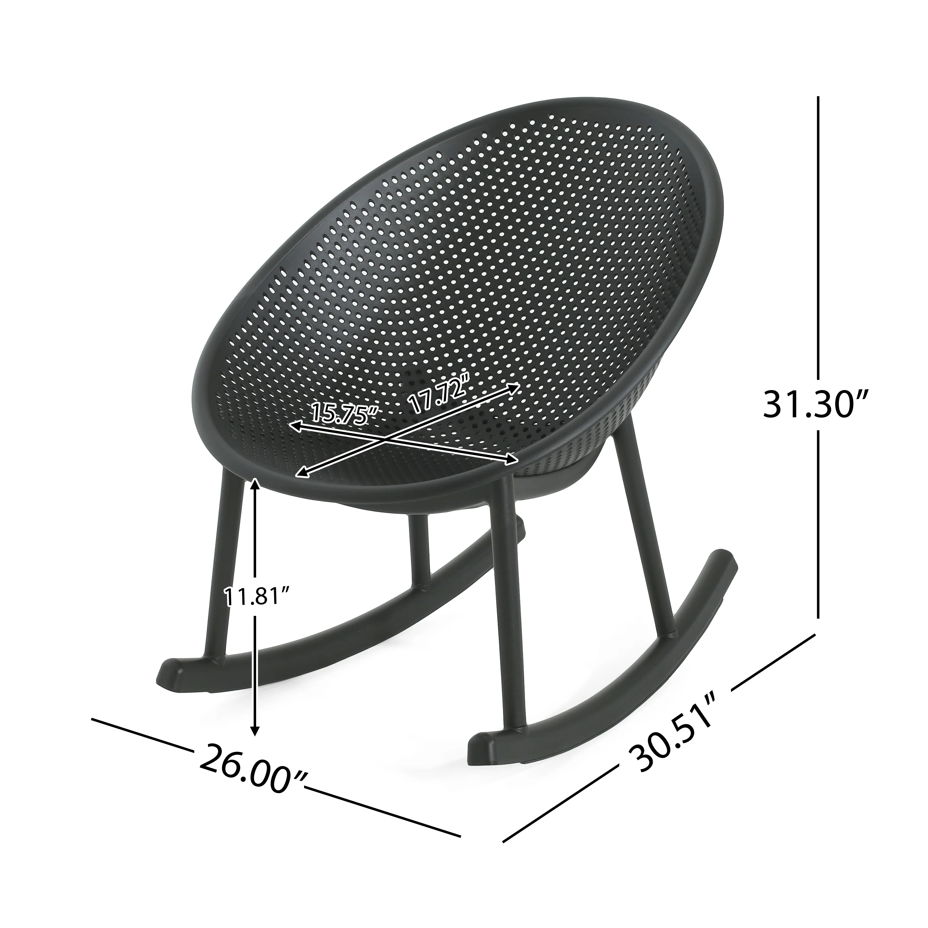 Edmont Indoor & Outdoor Polypropelene Plastic Rocking Chairs, Set of 2 - furnishings
