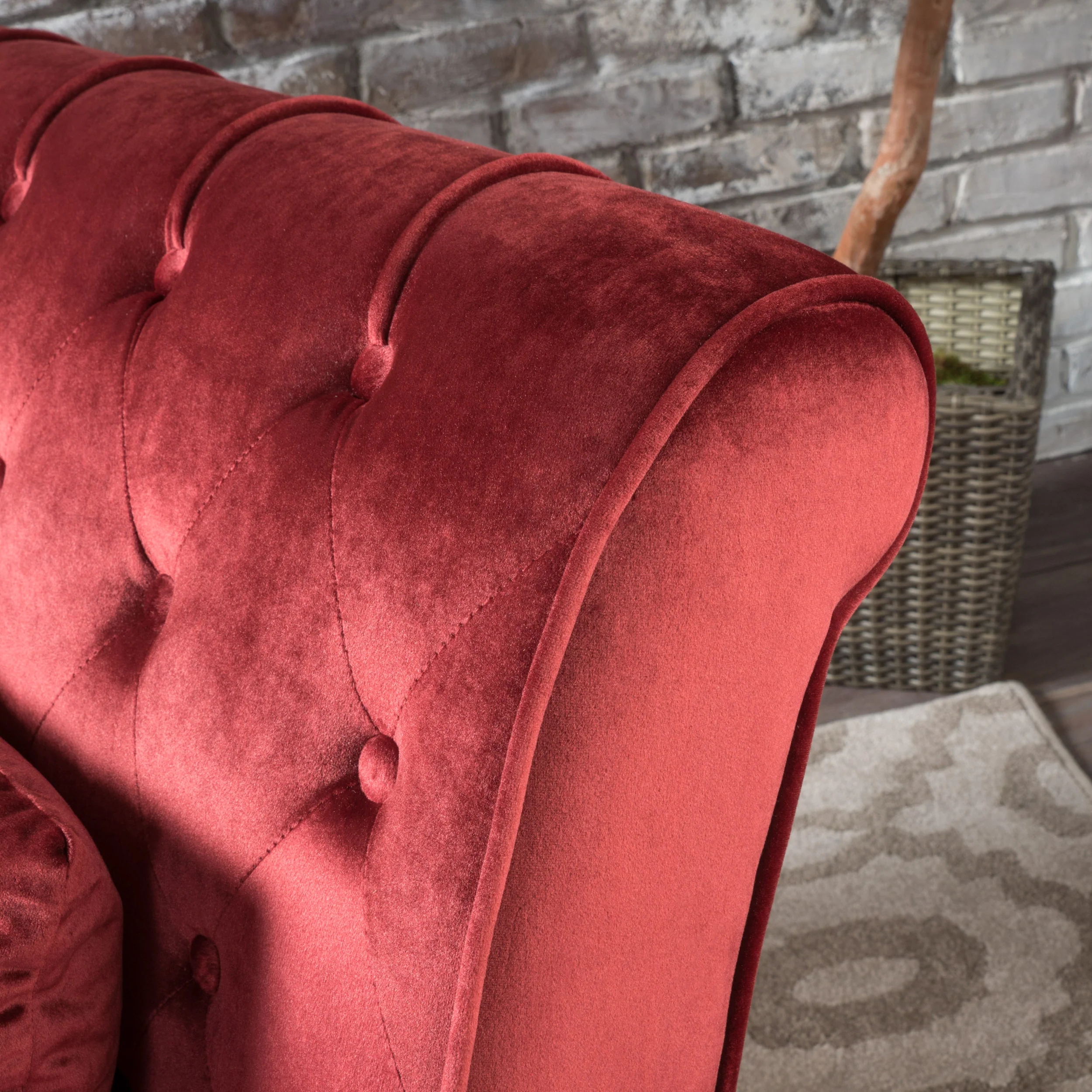 Rafaela Tufted Velvet Chaise Lounge - furnishings