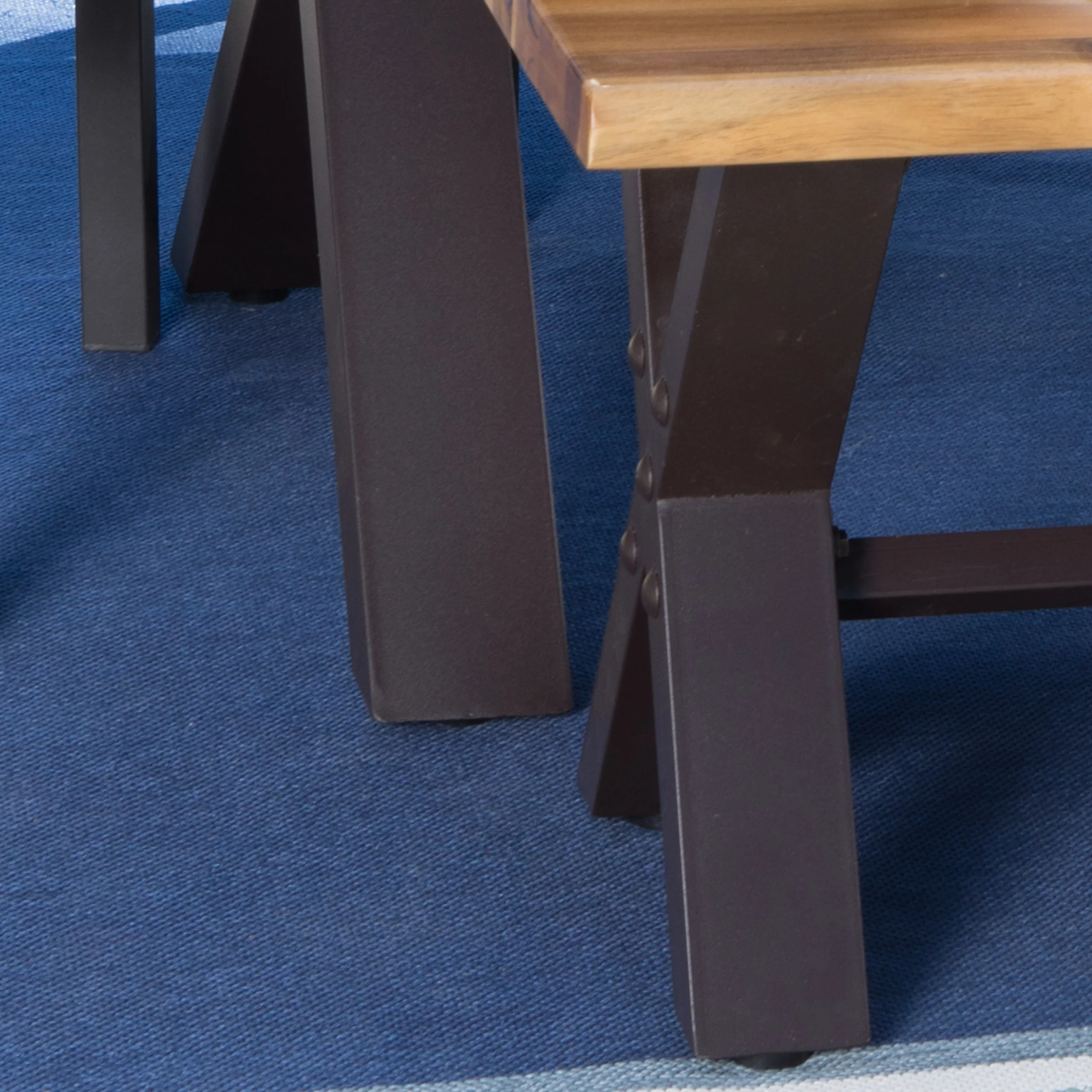 Helen Outdoor 6 Piece Teak Finished Acacia Wood Dining Set - furnishings