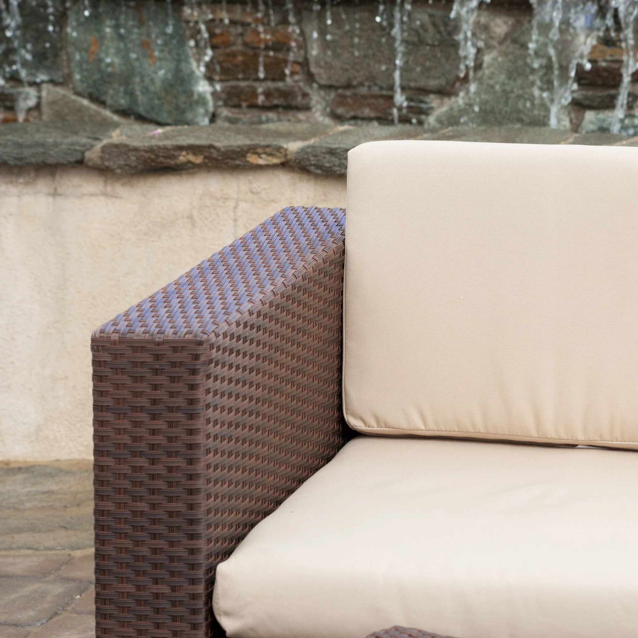 Montague Outdoor 4-Piece Brown Wicker Sofa Set with Storage Ottoman Table - furnishings