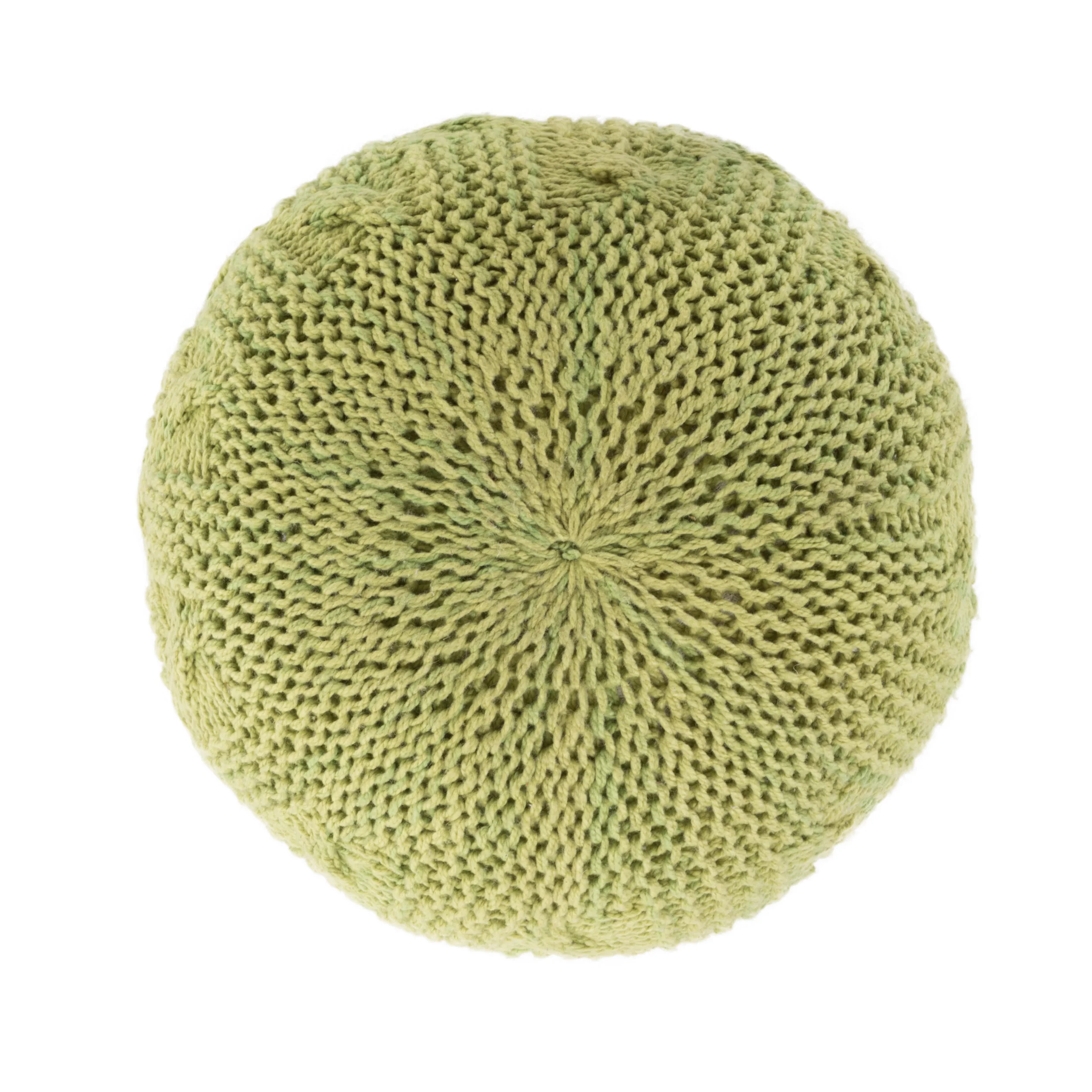 Ash Outdoor Handcrafted Modern Fabric Weave Pouf - furnishings