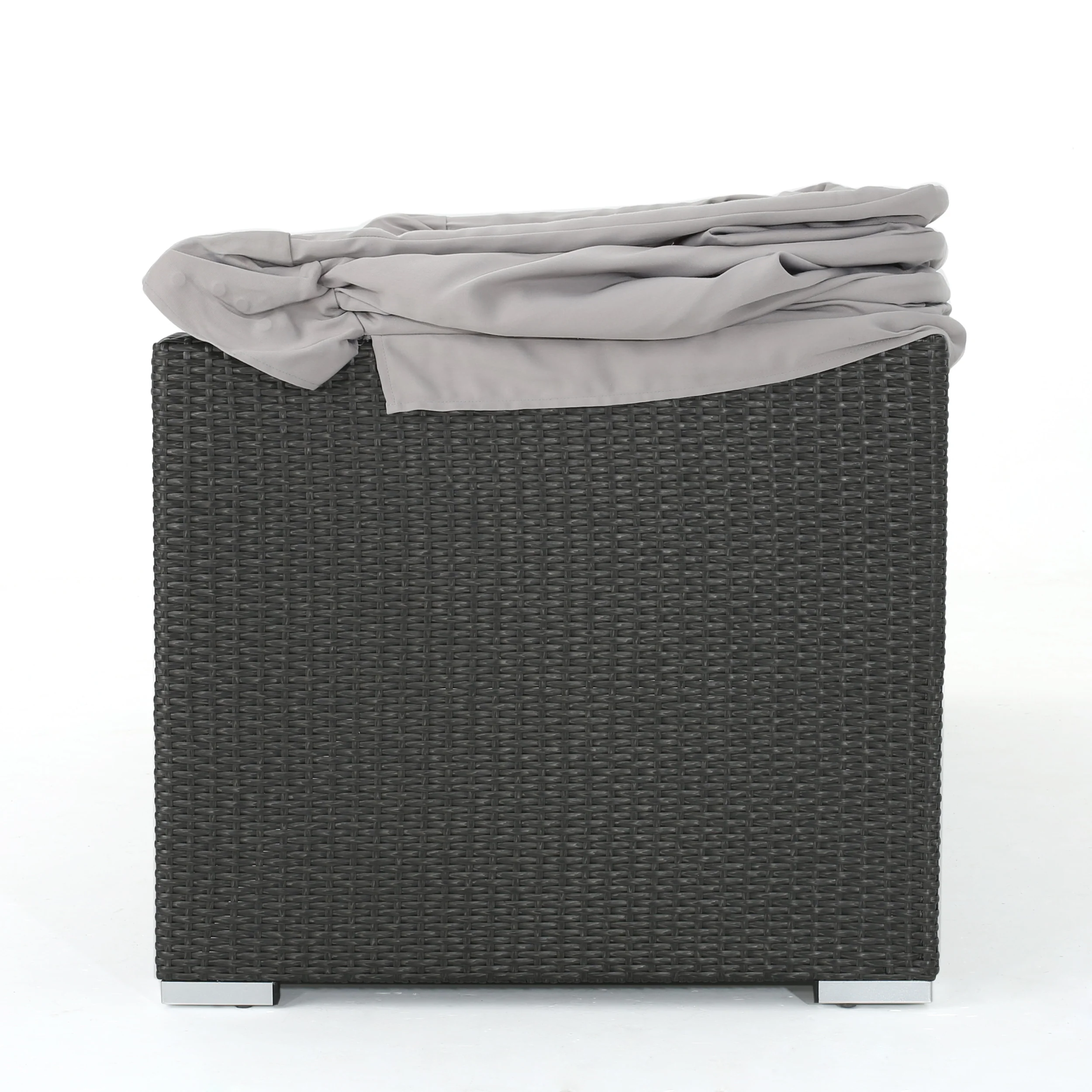 Grayson Outdoor Aluminum Framed Wicker Sofa with Water Resistant Canopy - furnishings