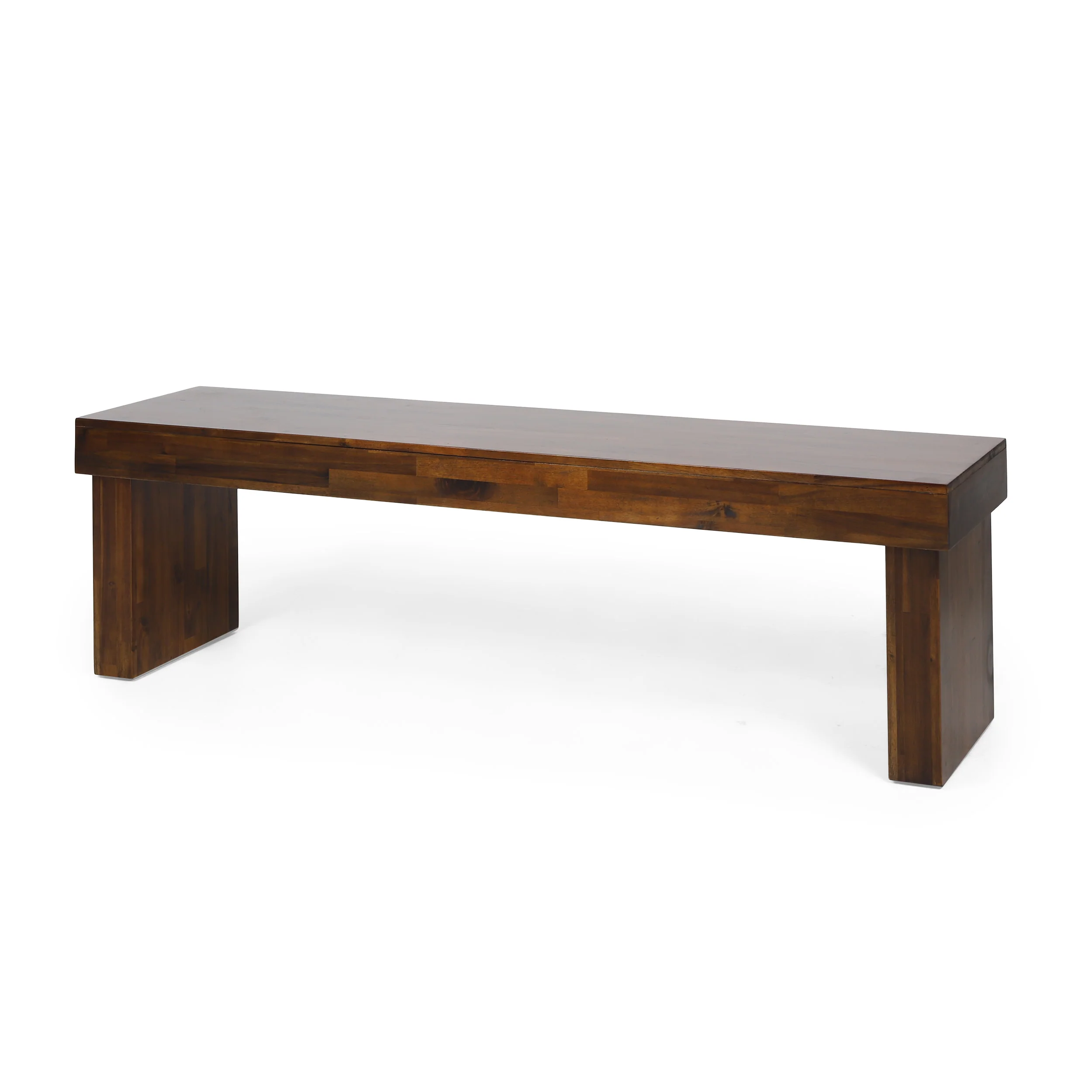 Logan Acacia Wood Dining Benches, Set of 2, Rich Mahogany - furnishings