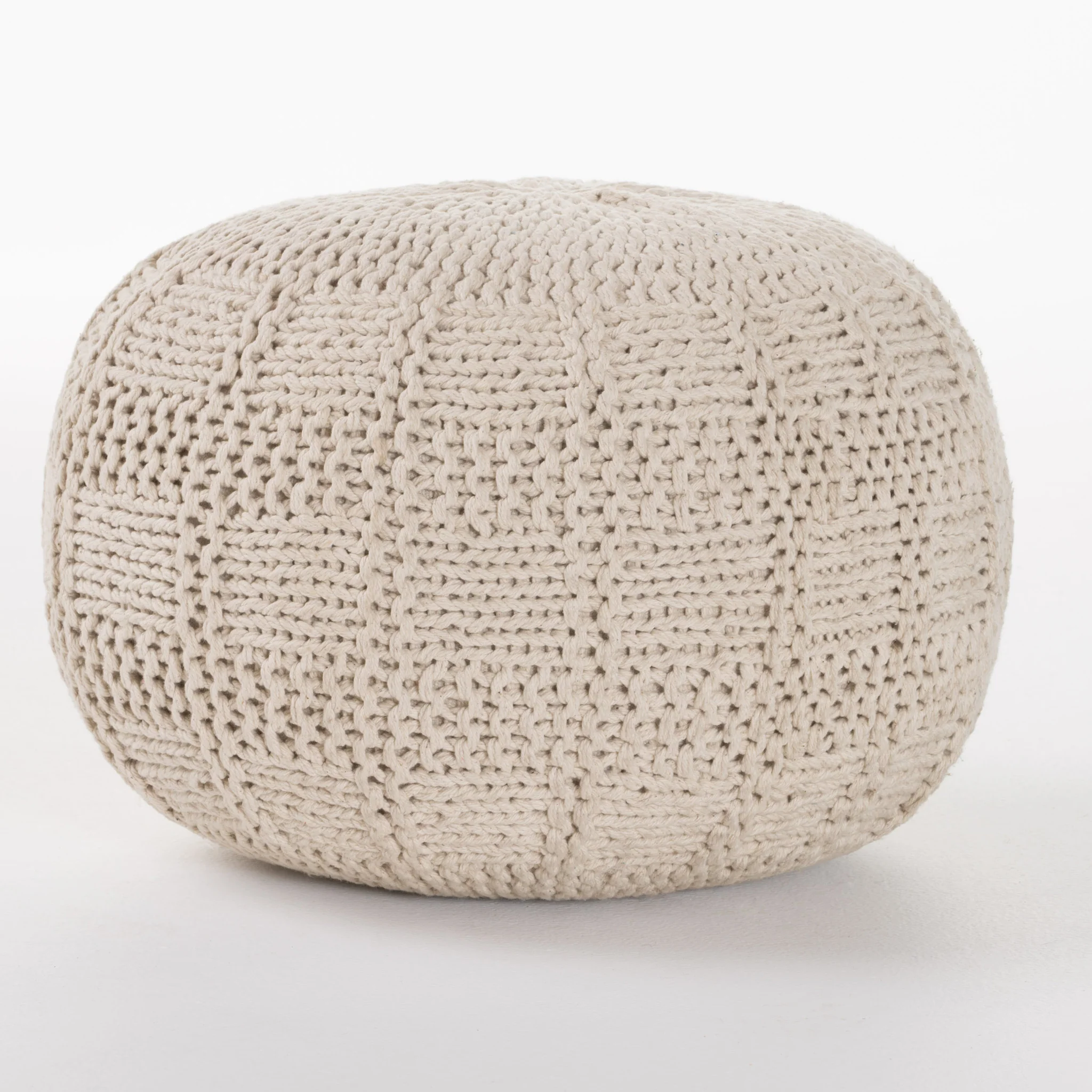 Valentine Handcrafted Modern Fabric Pouf - furnishings