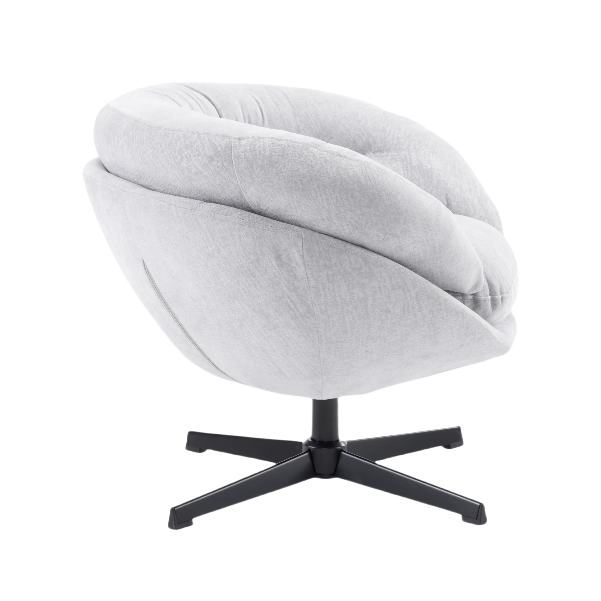 Olevate Chenille Upholstered 360 degree Swivel Arm Chair, Metal Cross-shape legs - furnishings