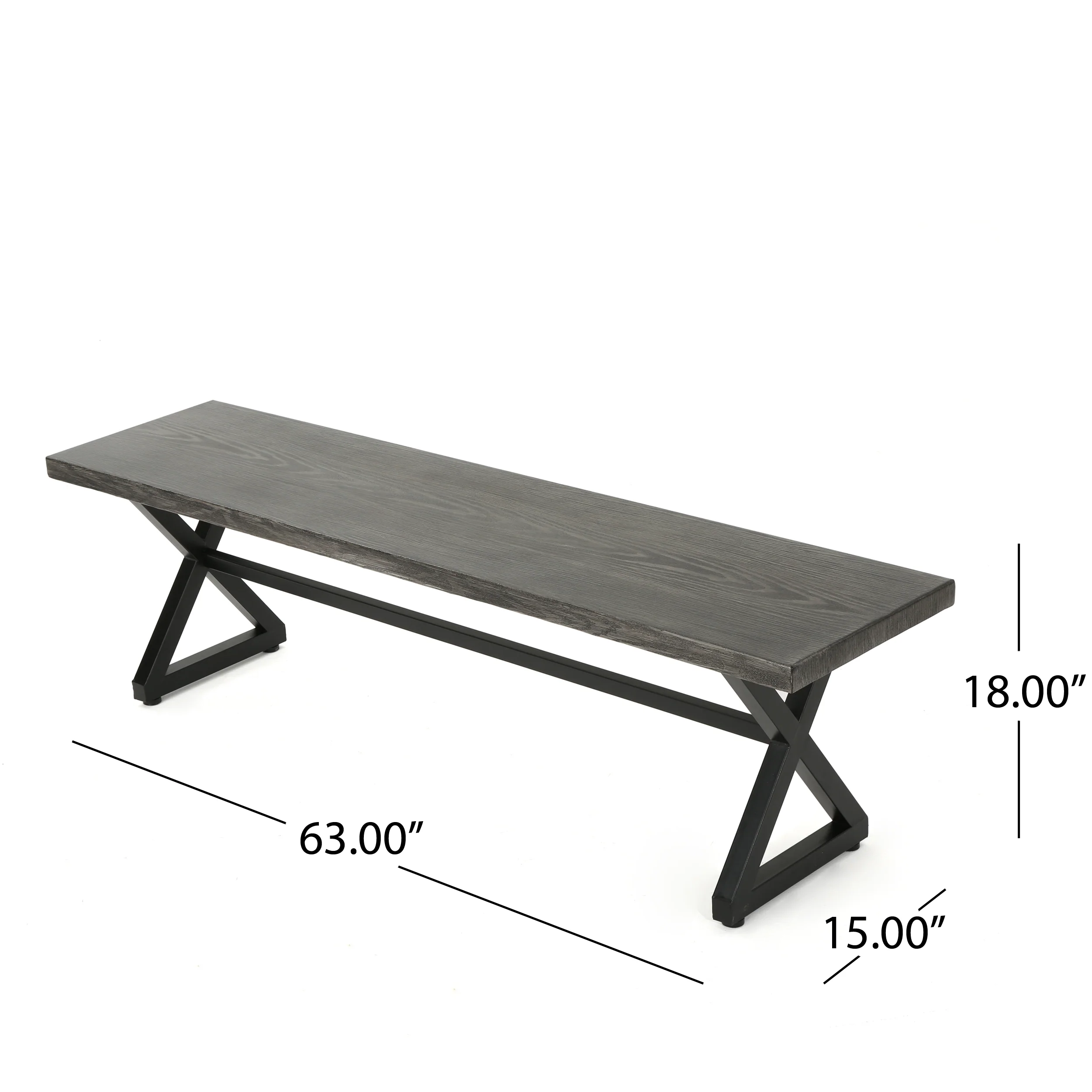 Tripoli Outdoor 6 Piece Aluminum Dining Set with Bench and Wicker Dining Chairs - furnishings