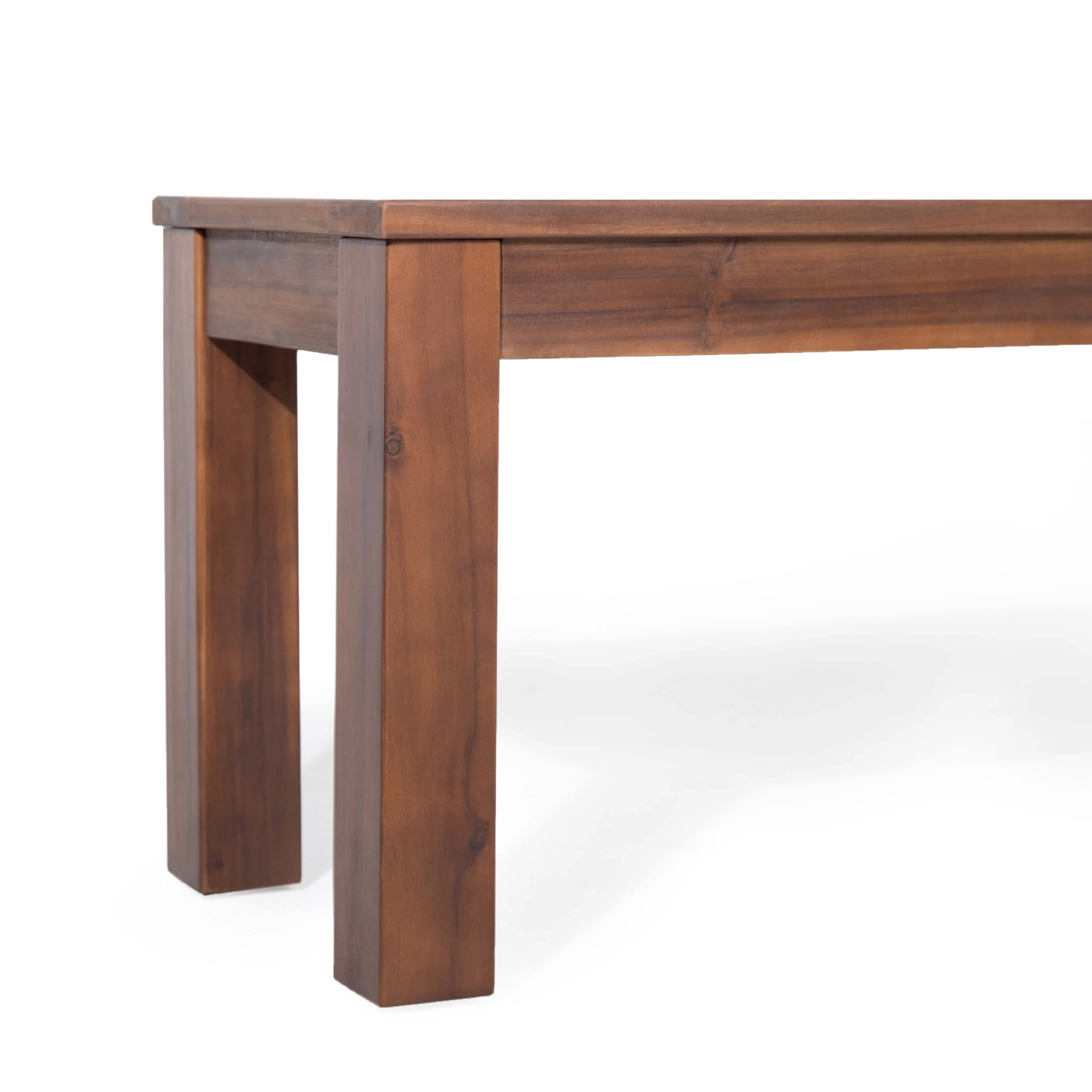 Ebany Outdoor Acacia Wood Dining Bench, Set of 2, Dark Brown - furnishings