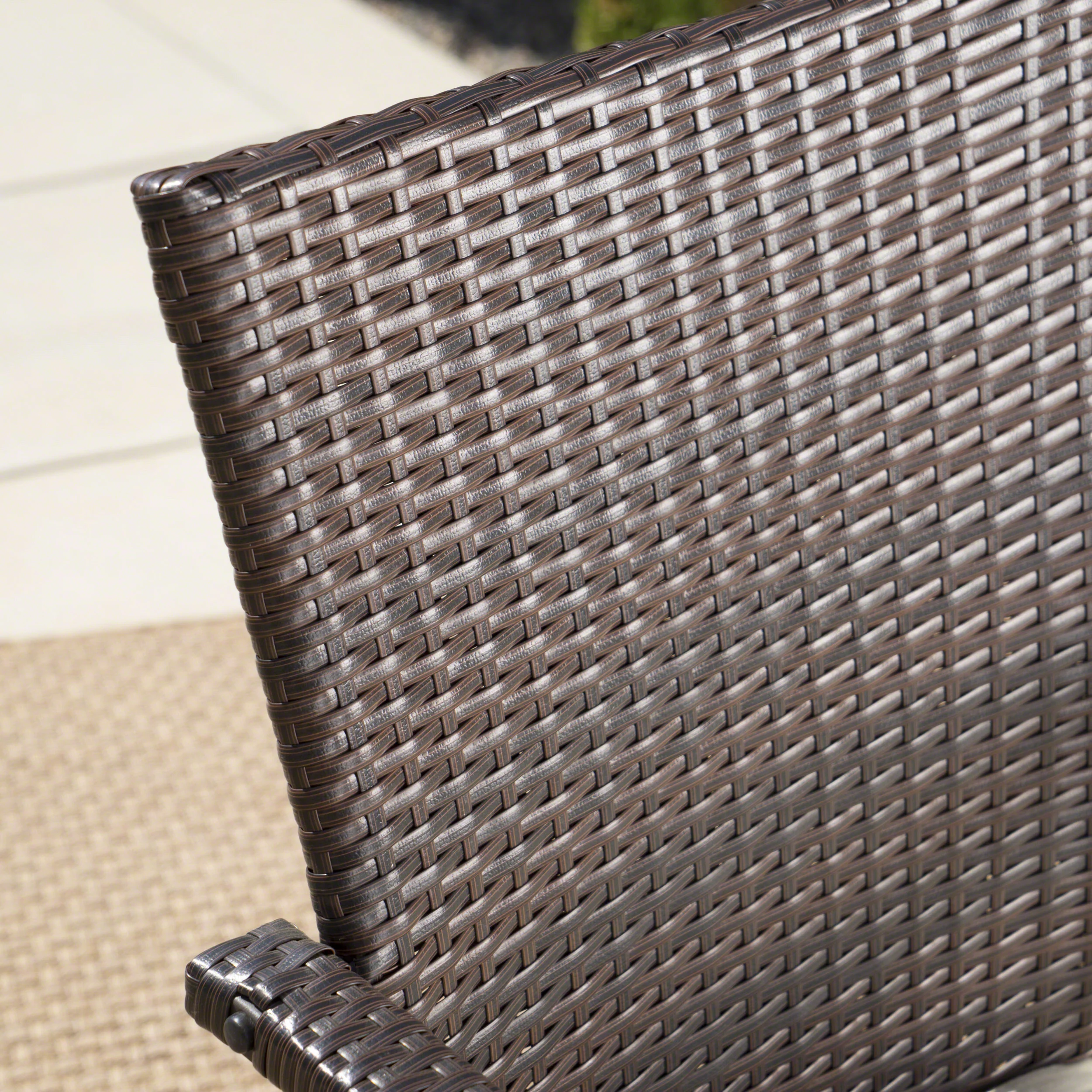 Adelade Outdoor 7 Piece Aluminum Dining Set with Wicker Dining Chairs - furnishings